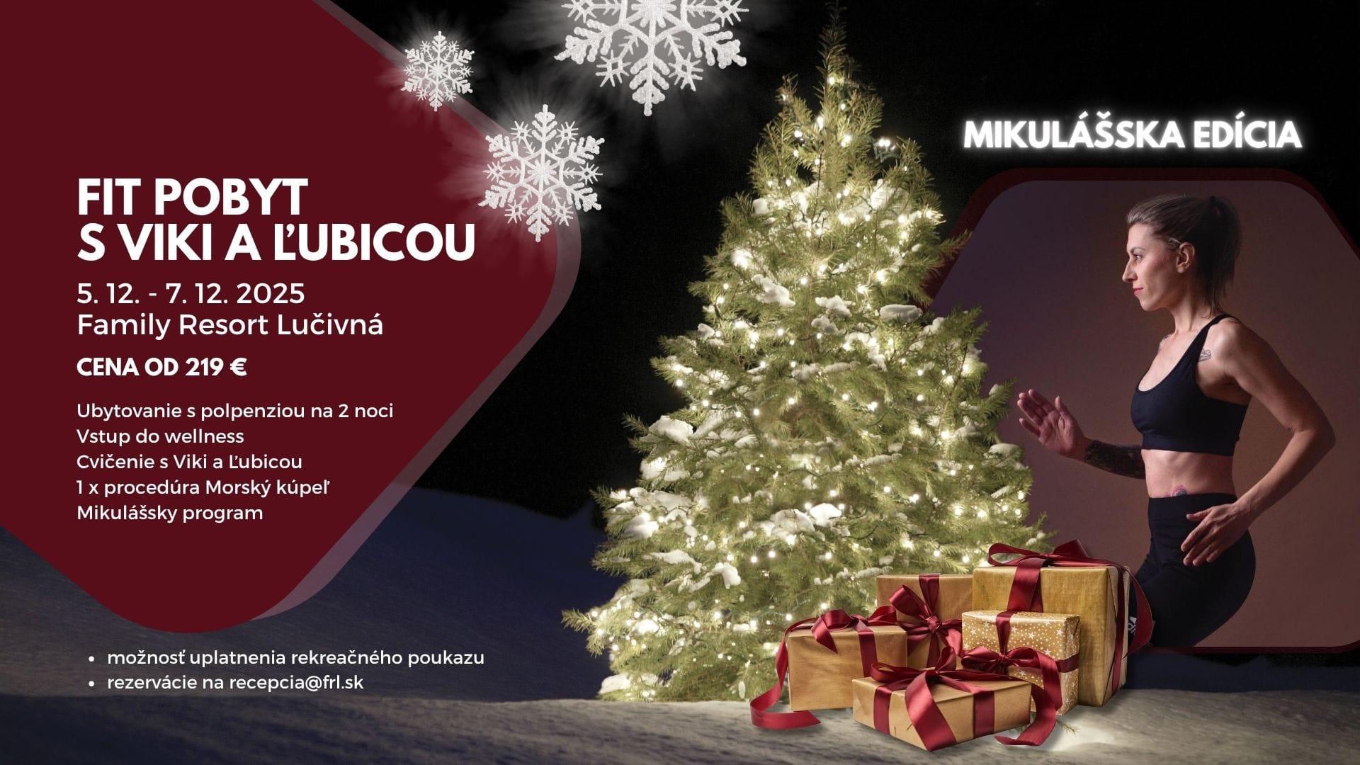 a person next to a christmas tree