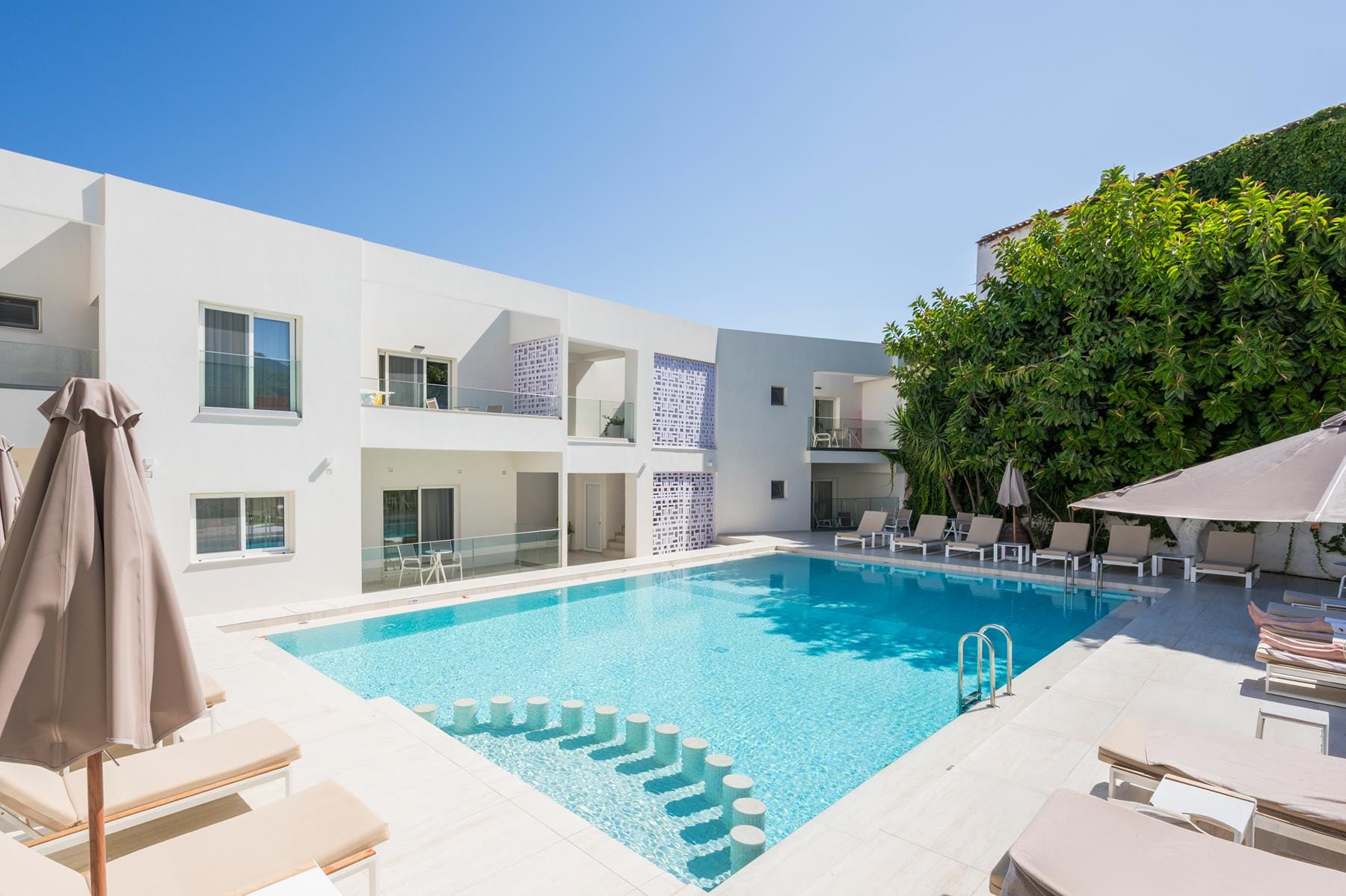 a swimming pool in a backyard