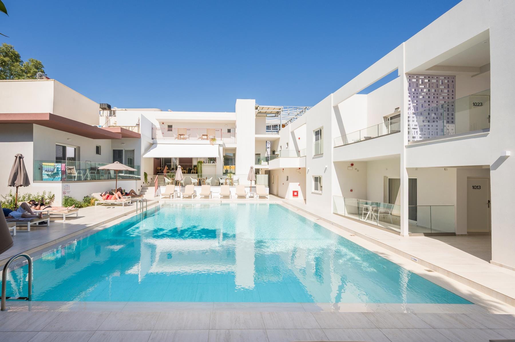 a swimming pool in a backyard