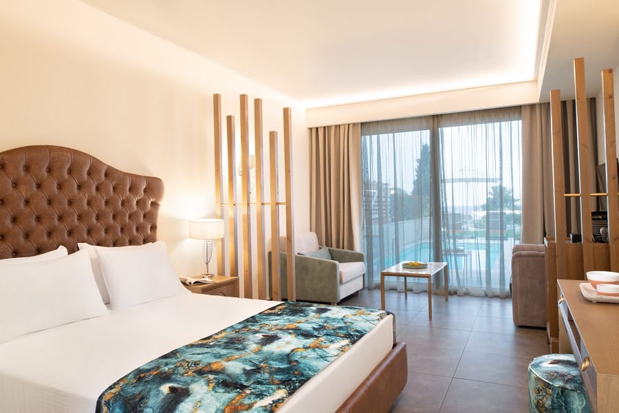 a living room with a large window