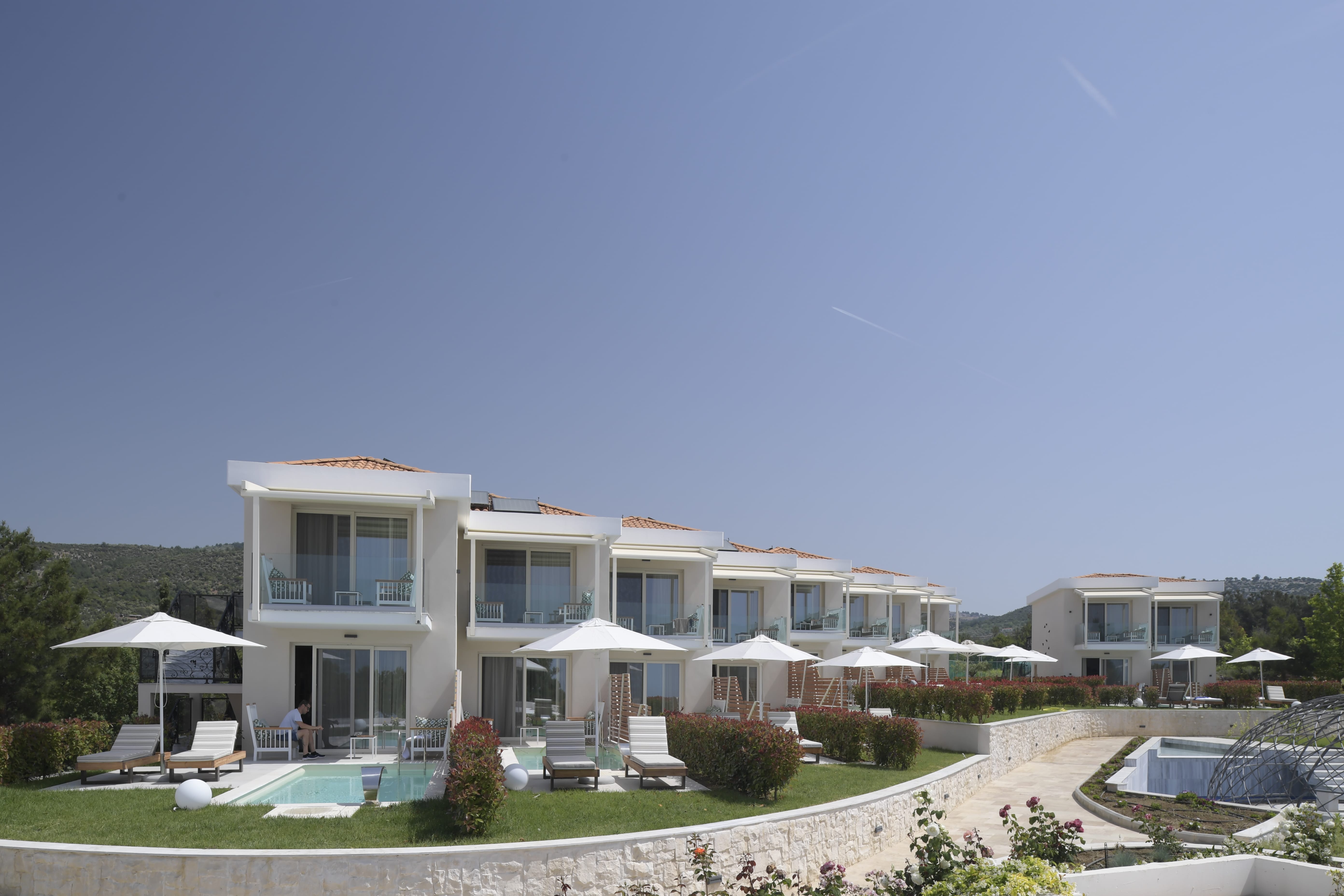 a large house with a pool