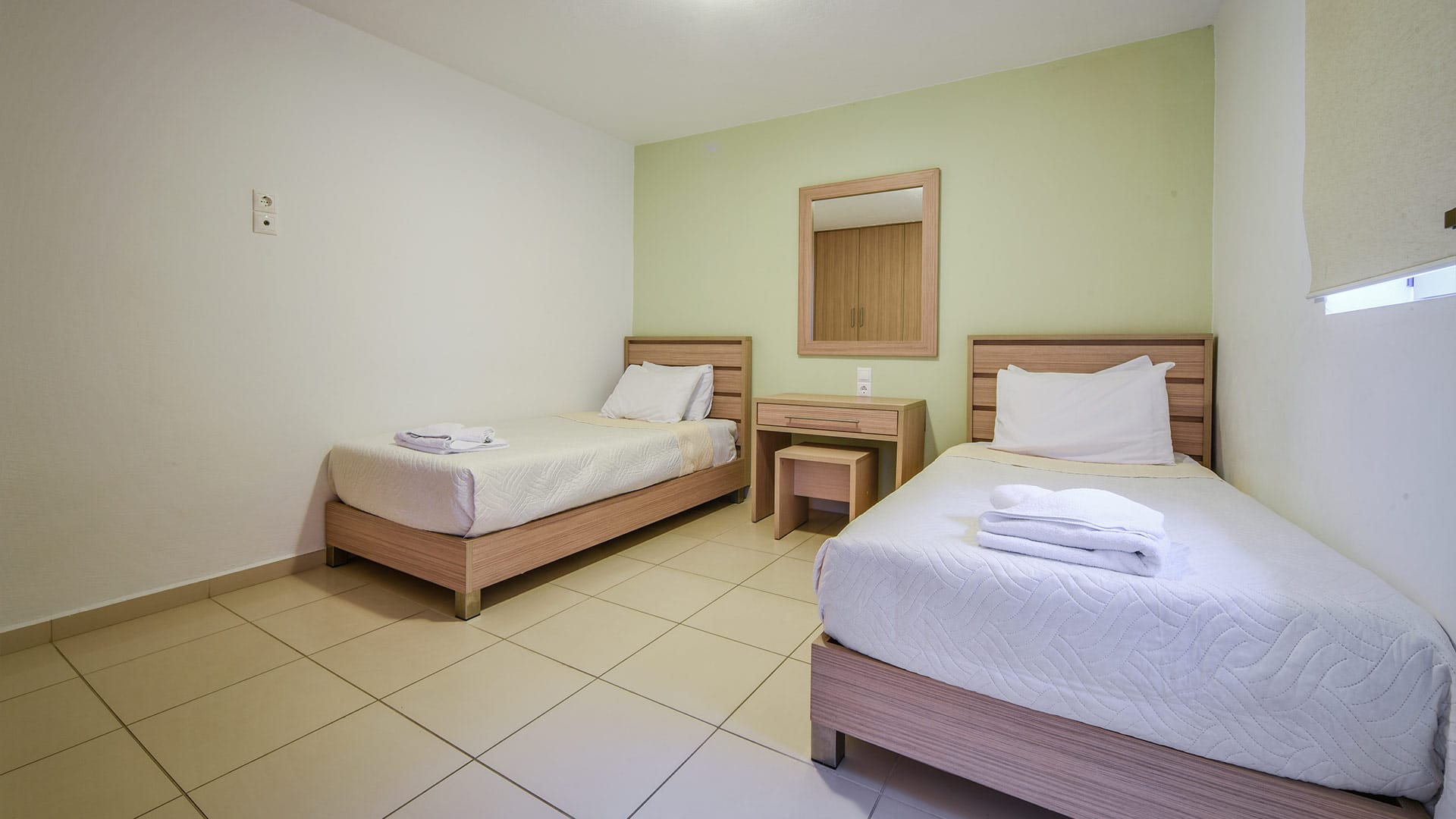 a room with two beds
