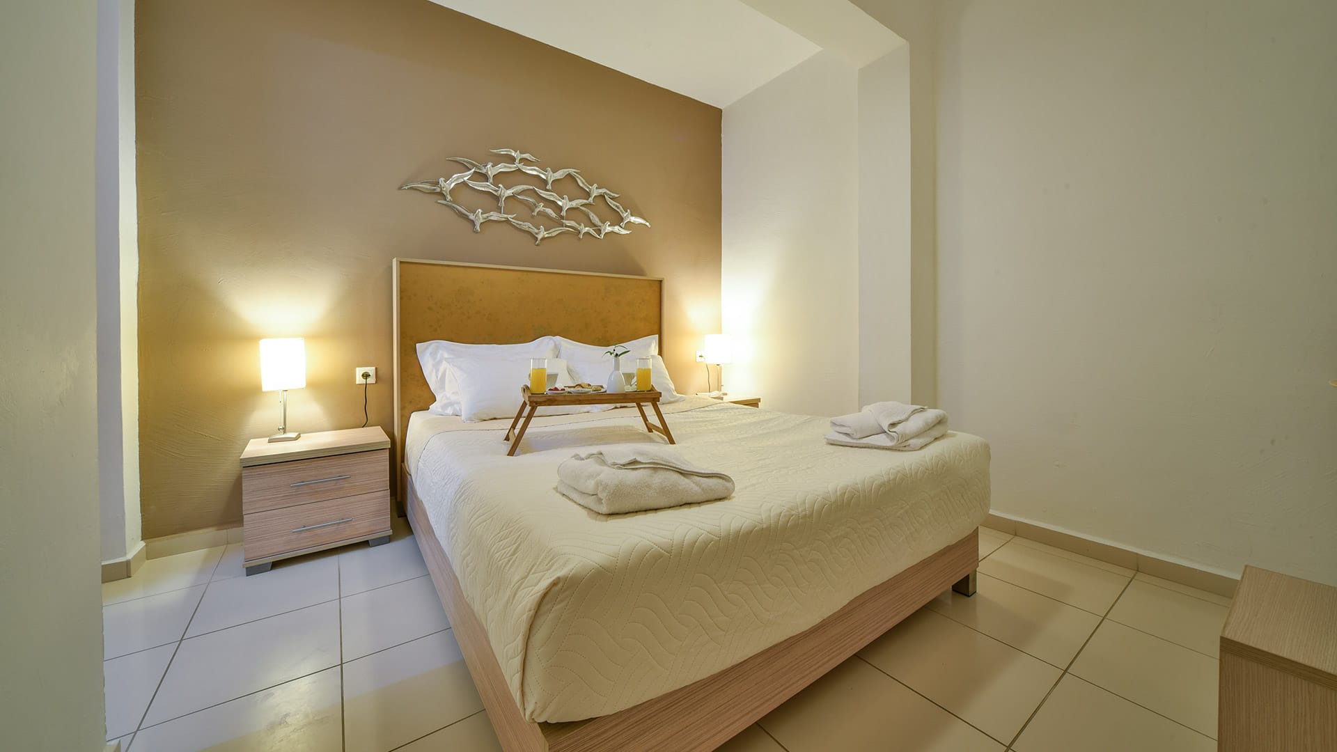 a bed in a room