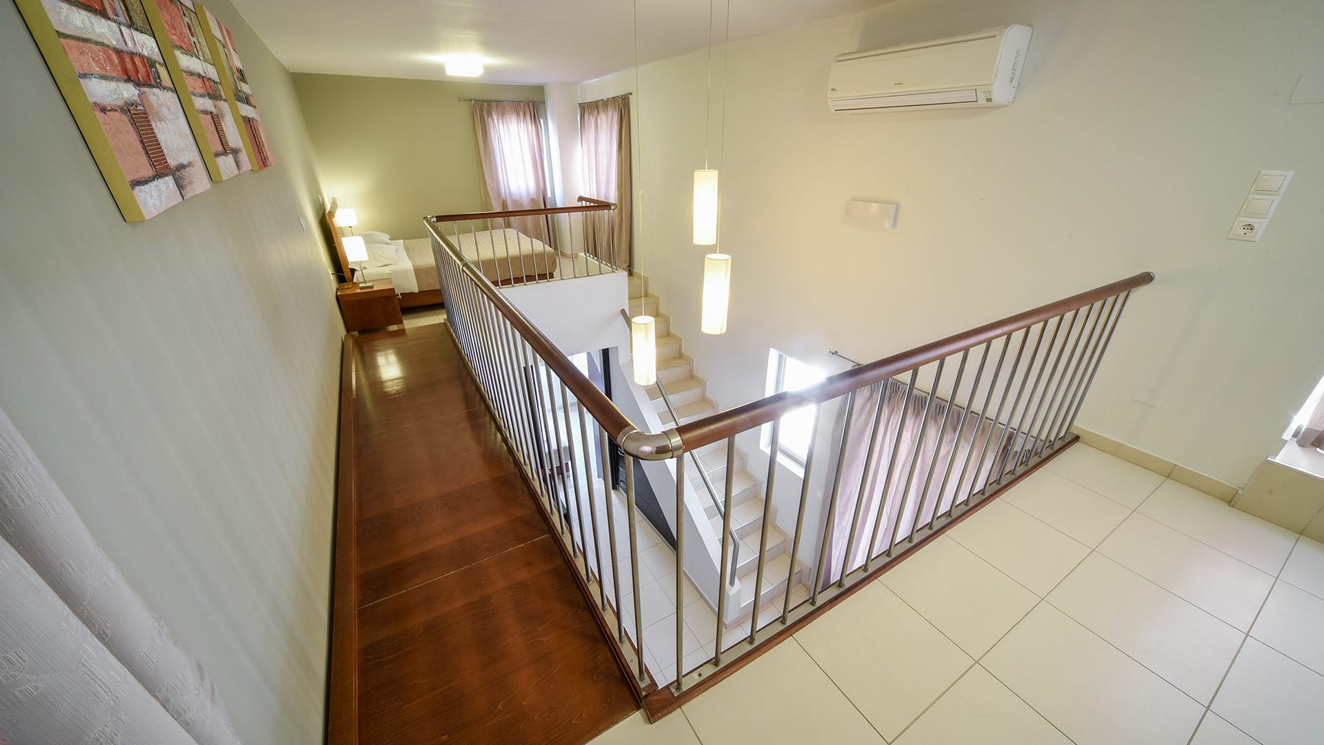 a staircase in a room