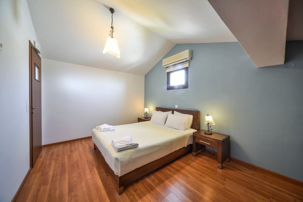 a bed in a room