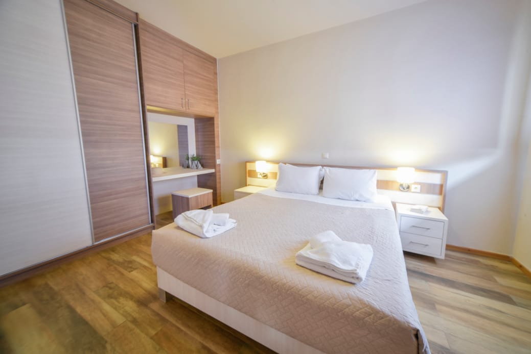 a bed in a room