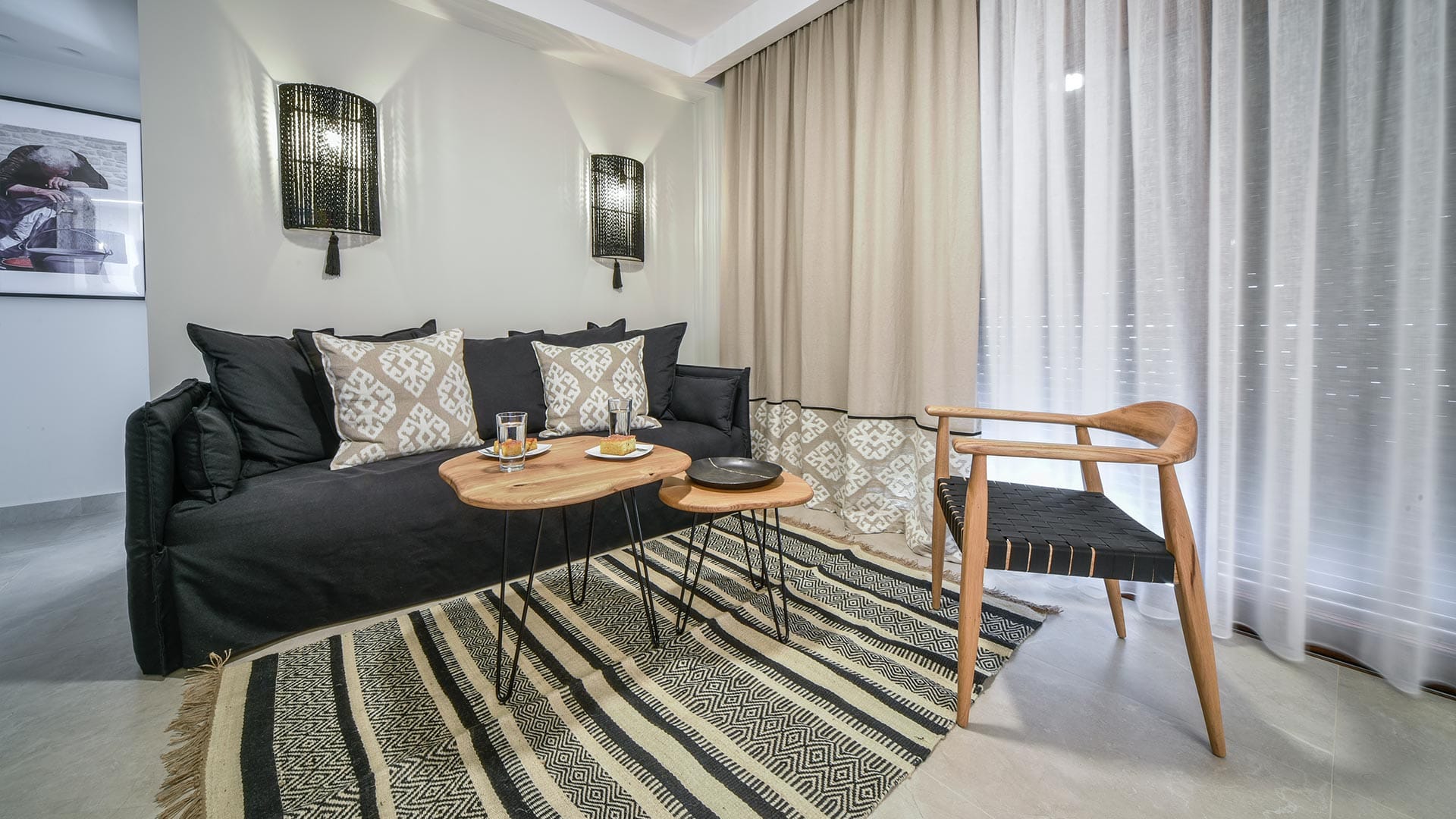 a couch and a table in a room