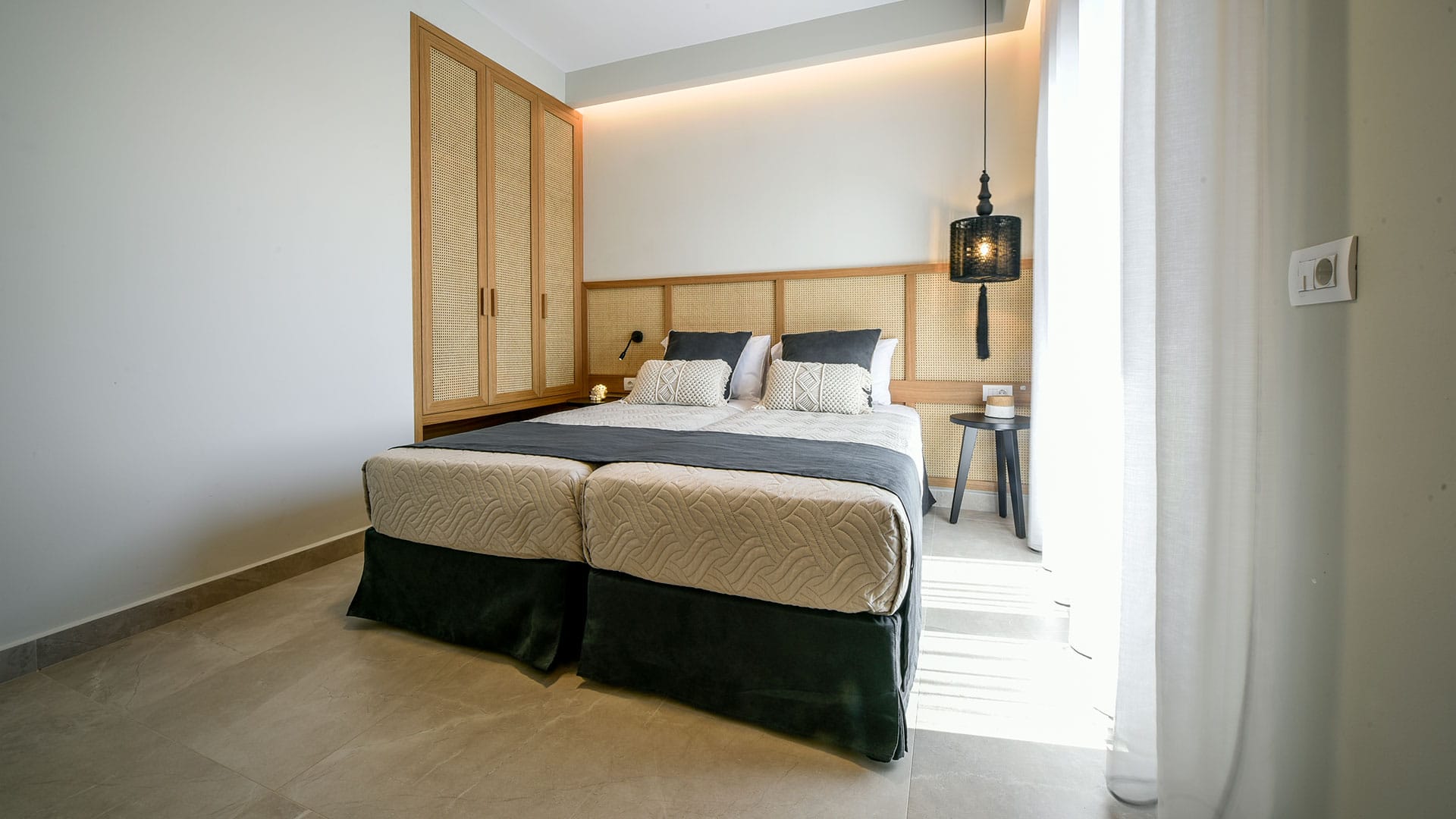 a room with two beds