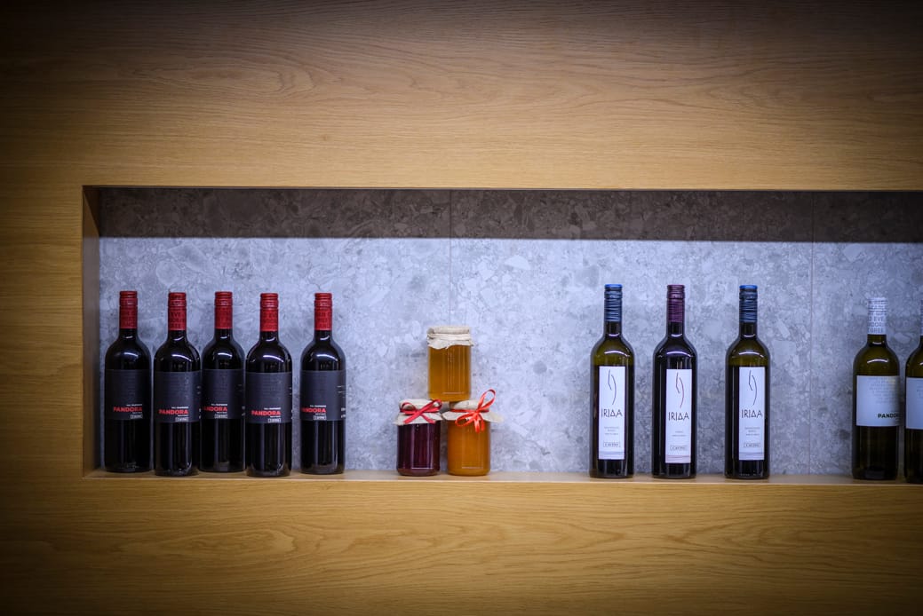 a group of bottles on a table