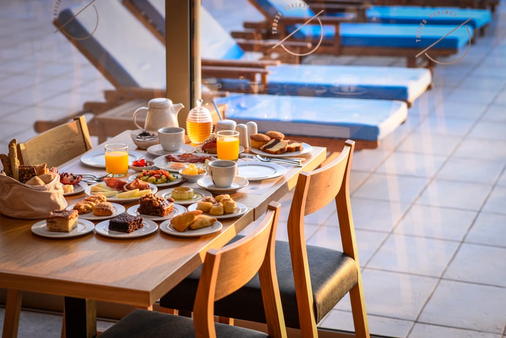 a table with food on it