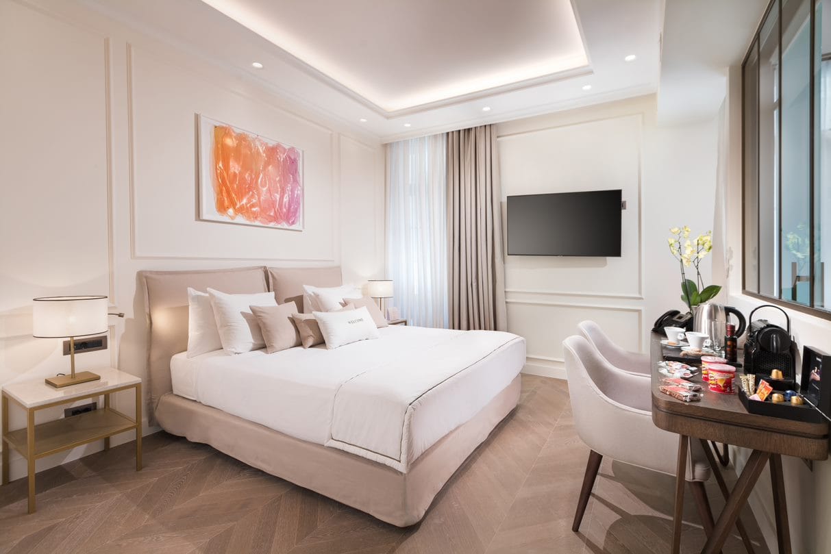 a white couch in a room