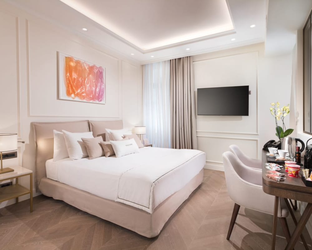 a white couch in a room