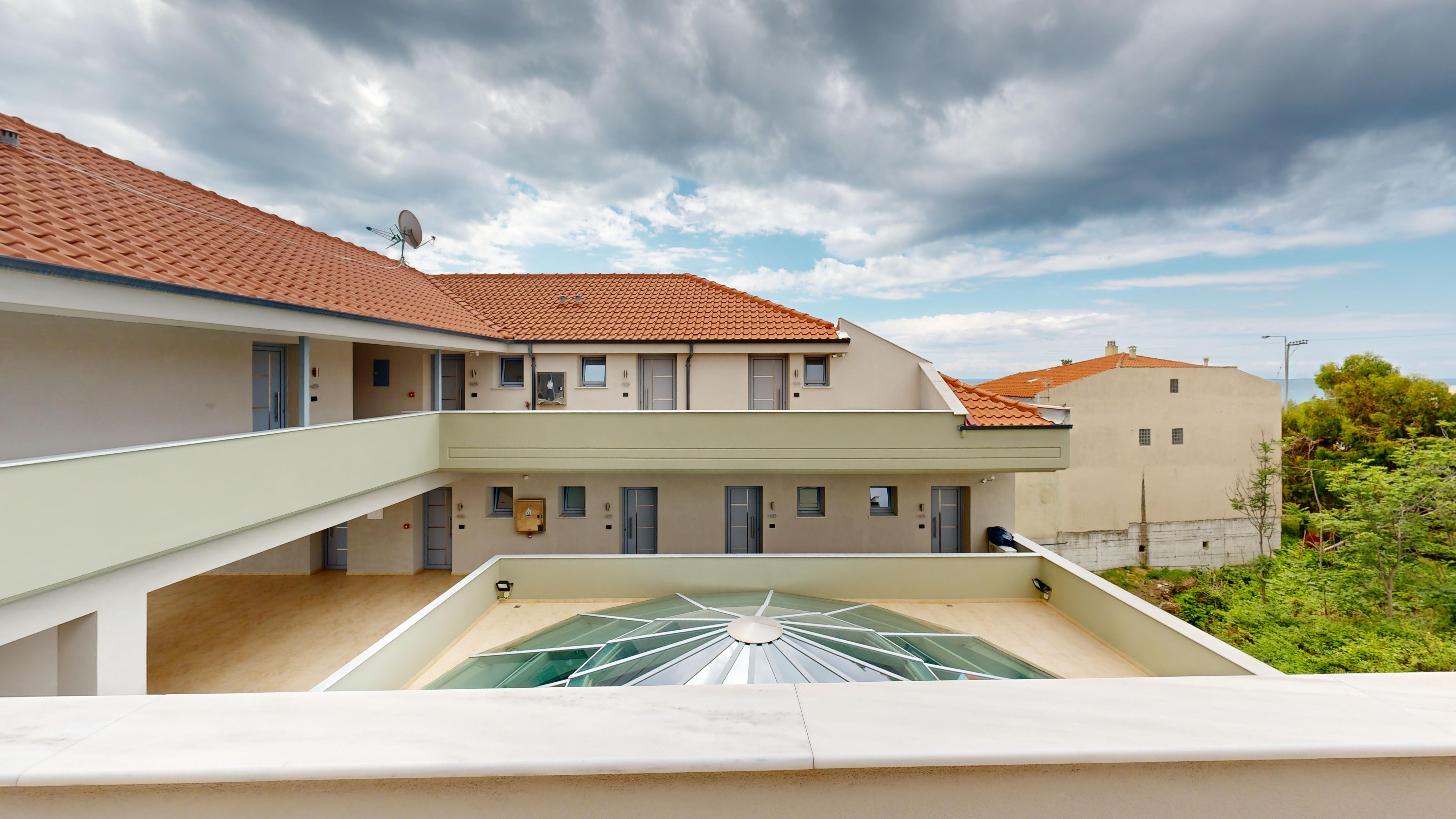 a building with a roof