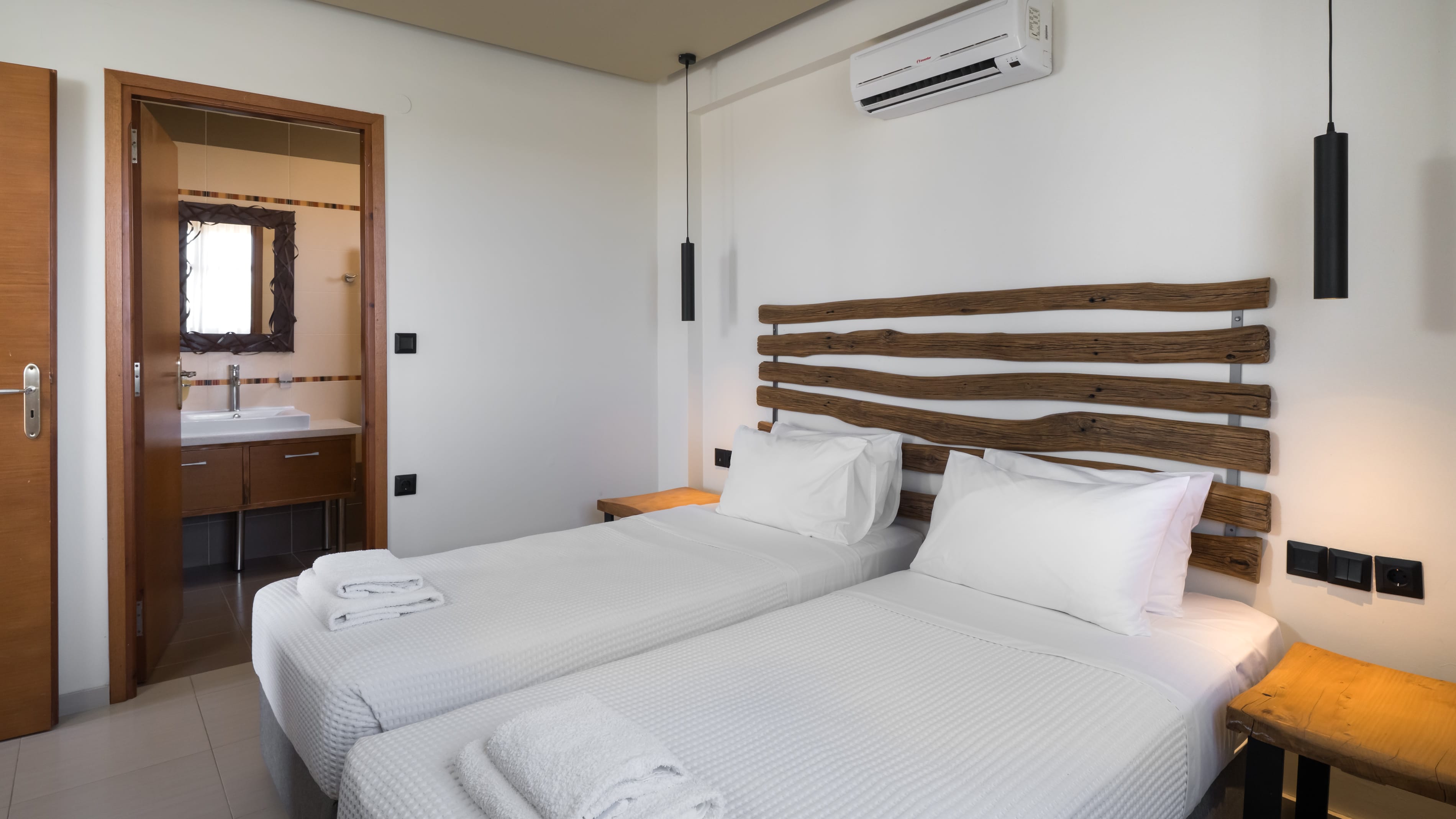 a room with two beds