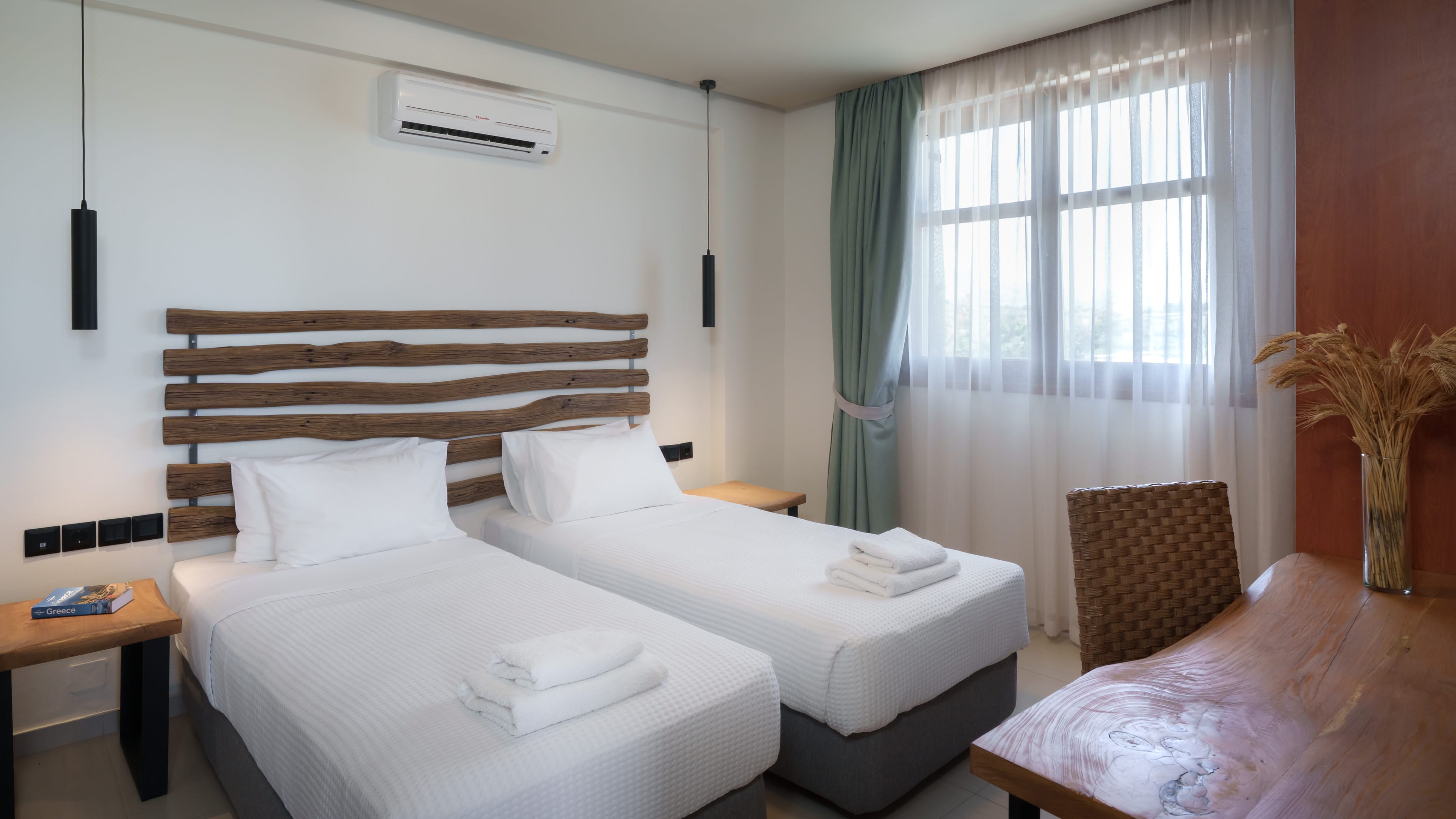 a room with two beds