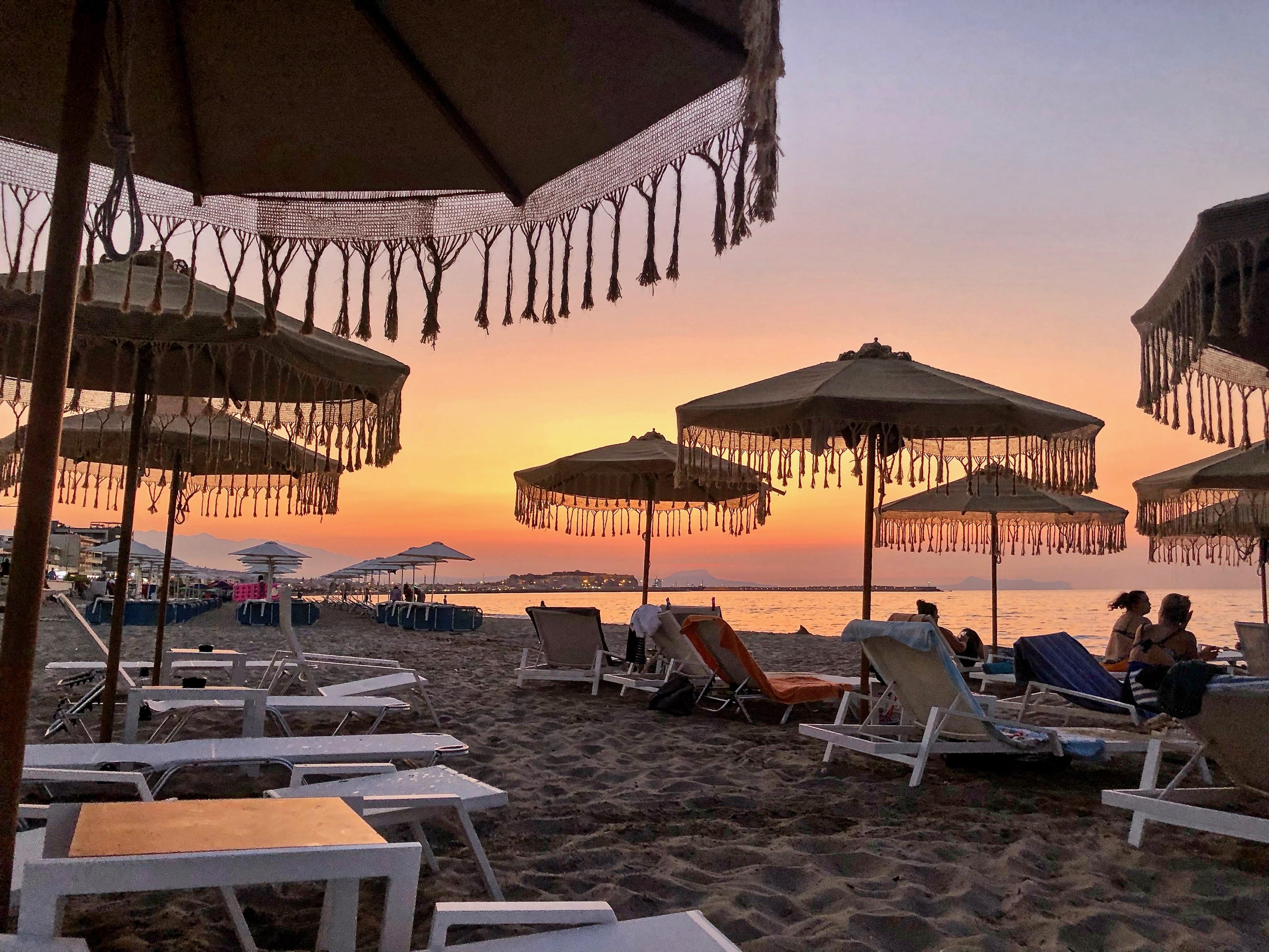 Rethymnon Beach at Dusk - Amazing Villas in Crete