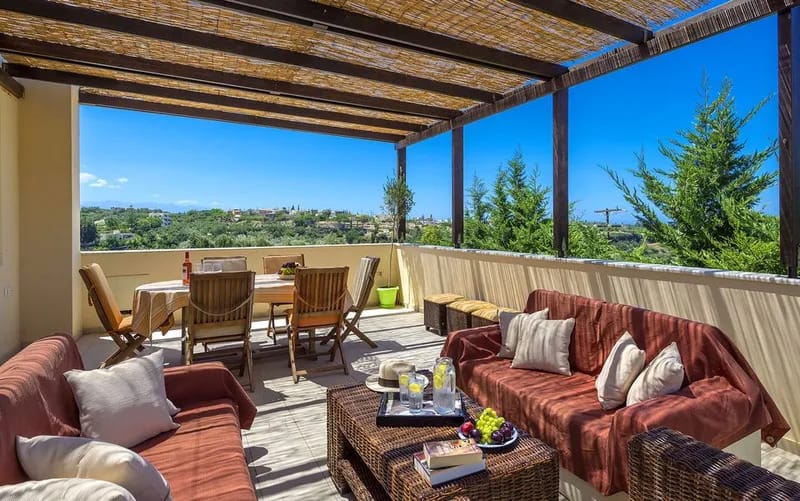 a living room with a large window