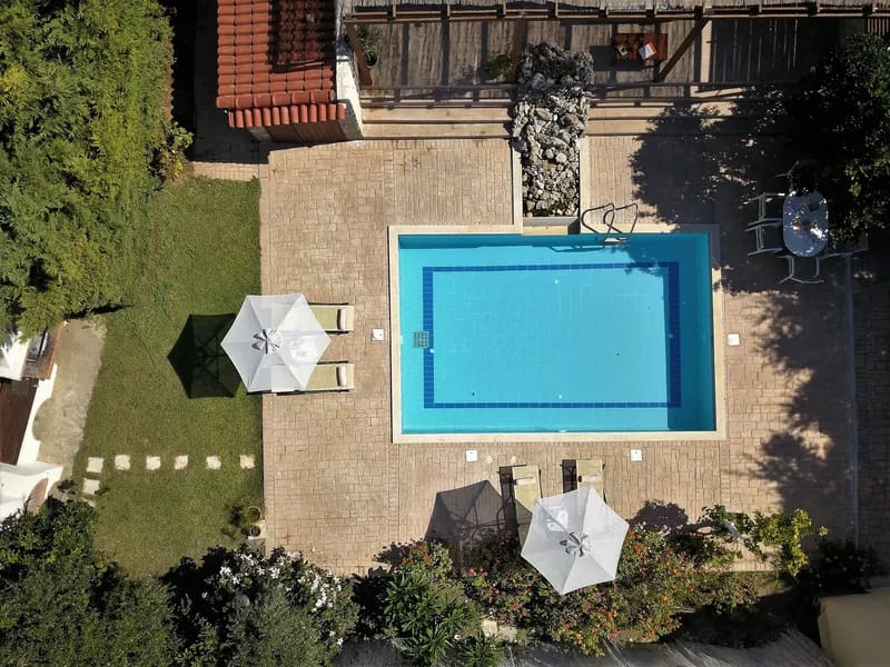 a small building with a screen