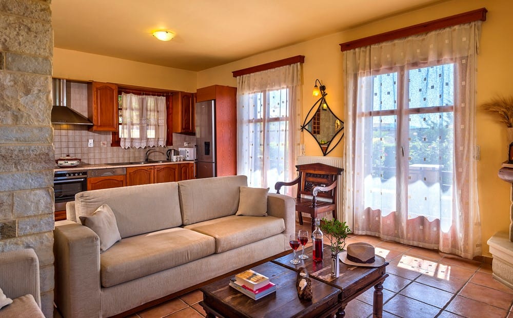 a living room with a couch and a coffee table