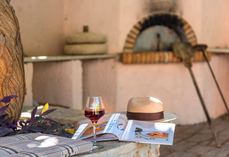 a wine glass on a table