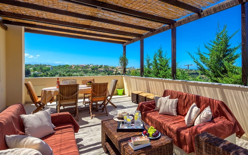 a living room with a large window