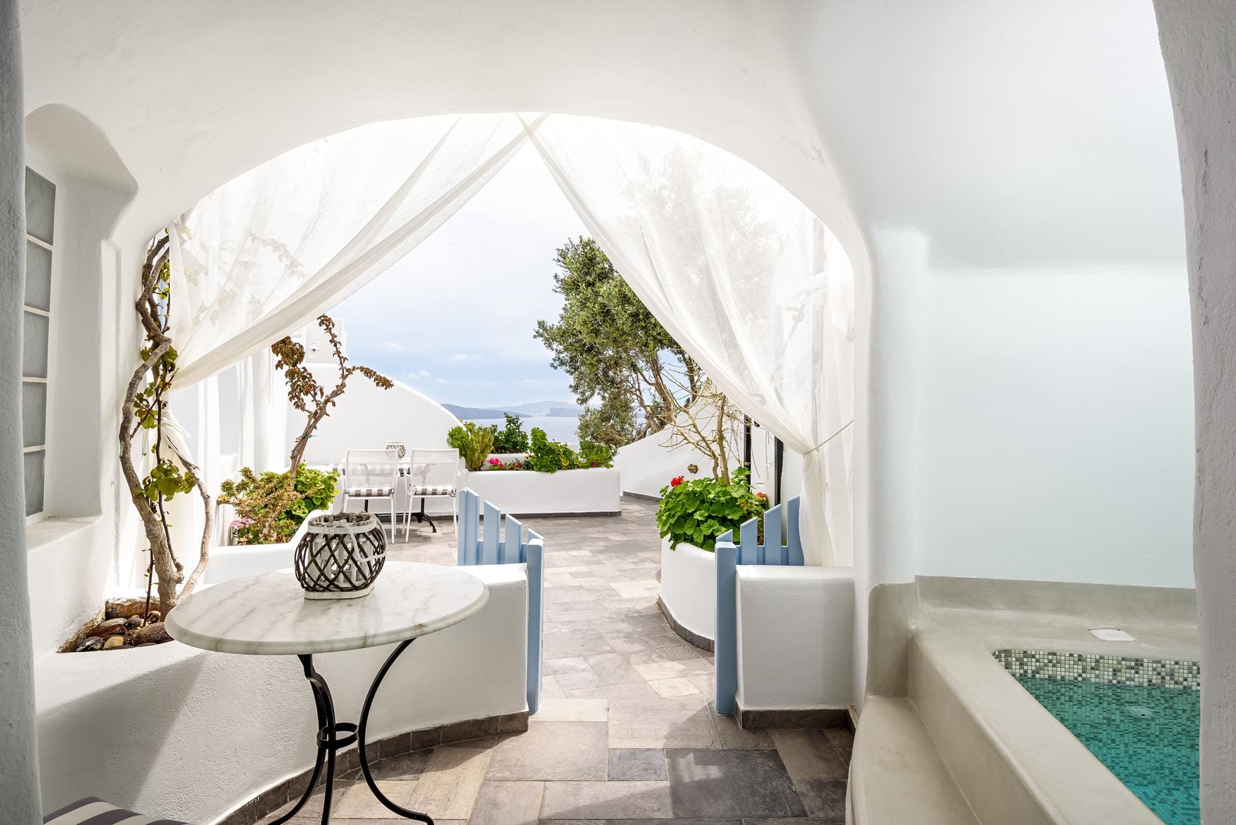 a table and chairs in a room