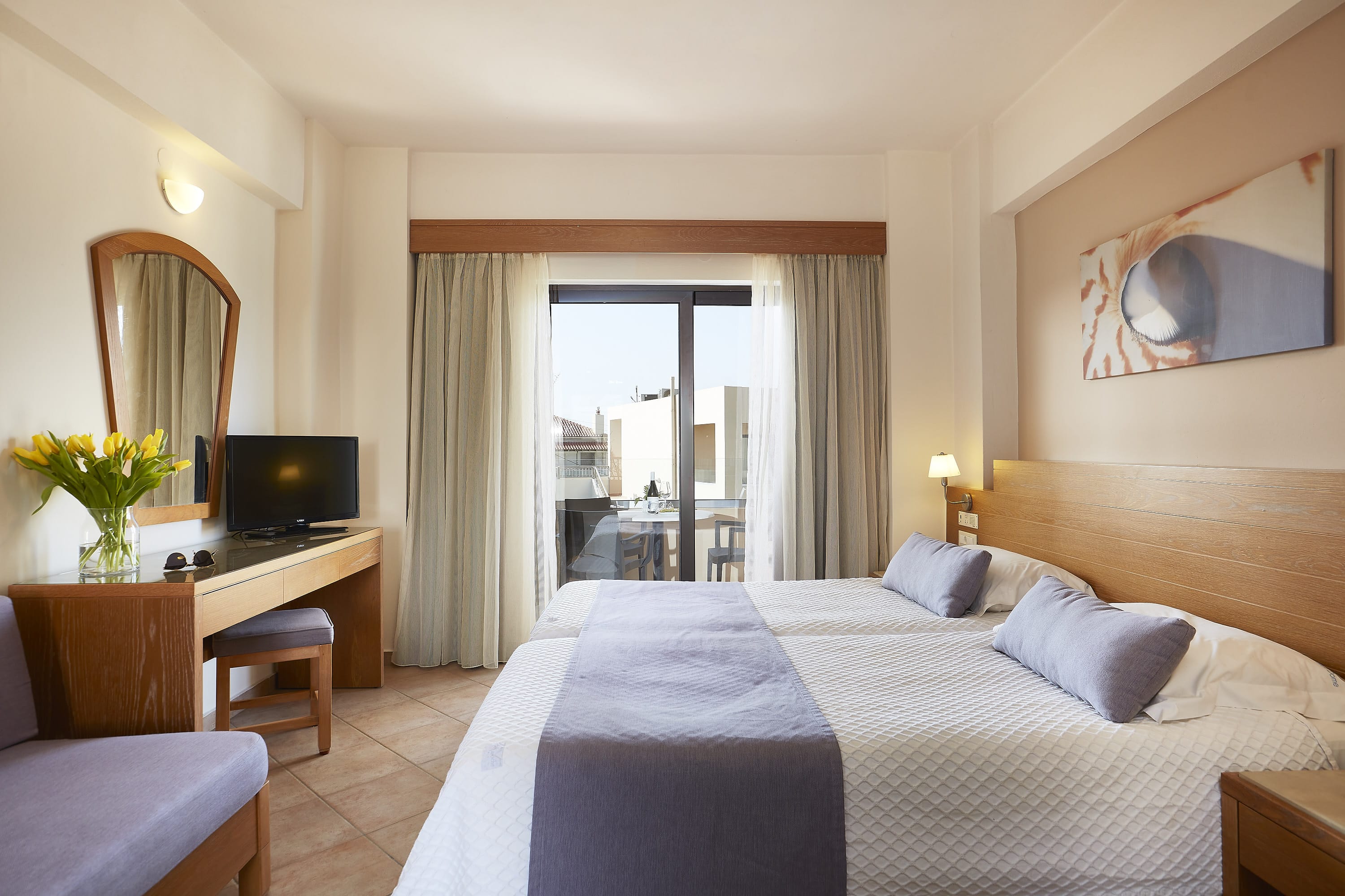 a bedroom with a large bed