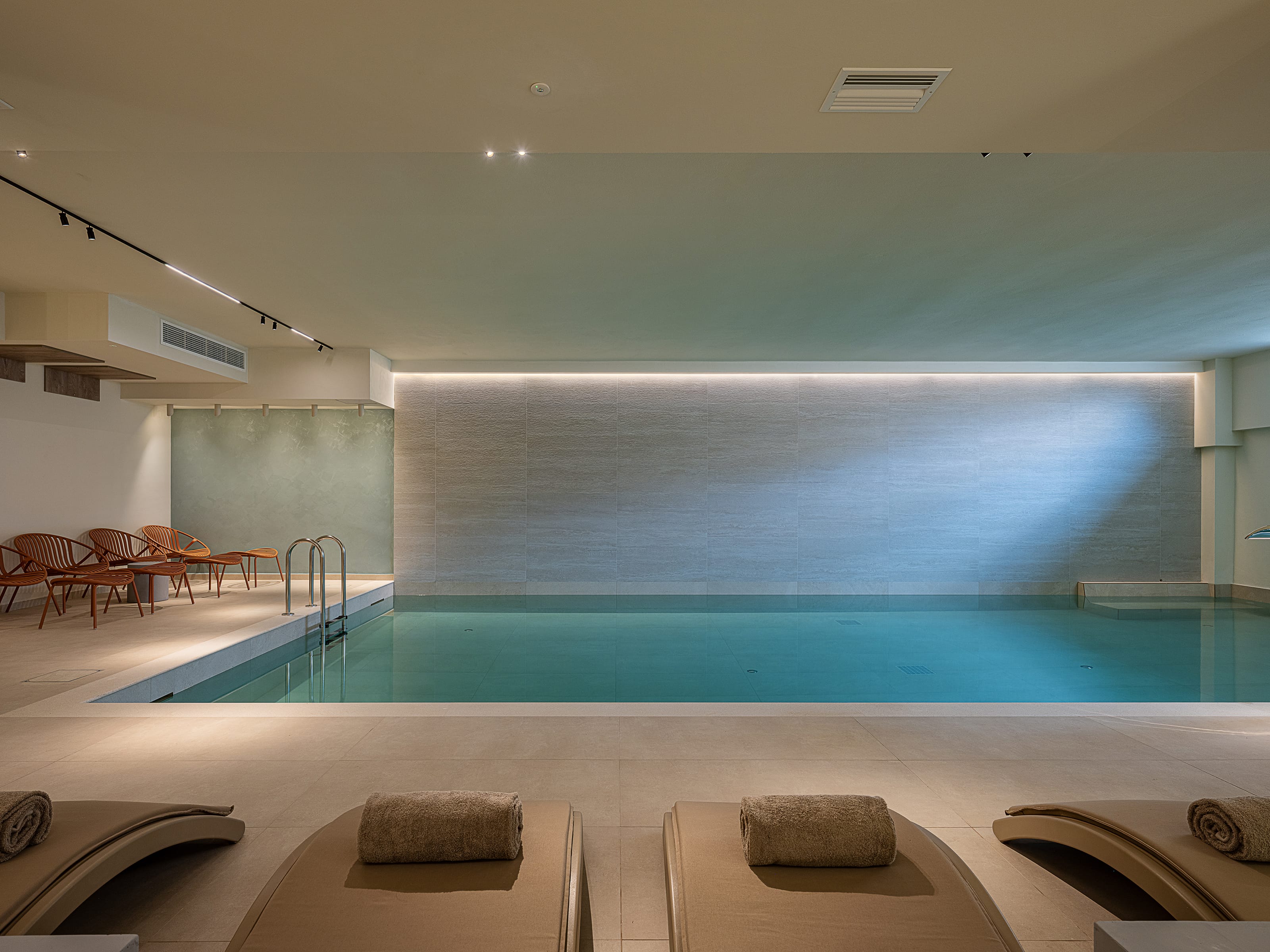 a large indoor swimming pool