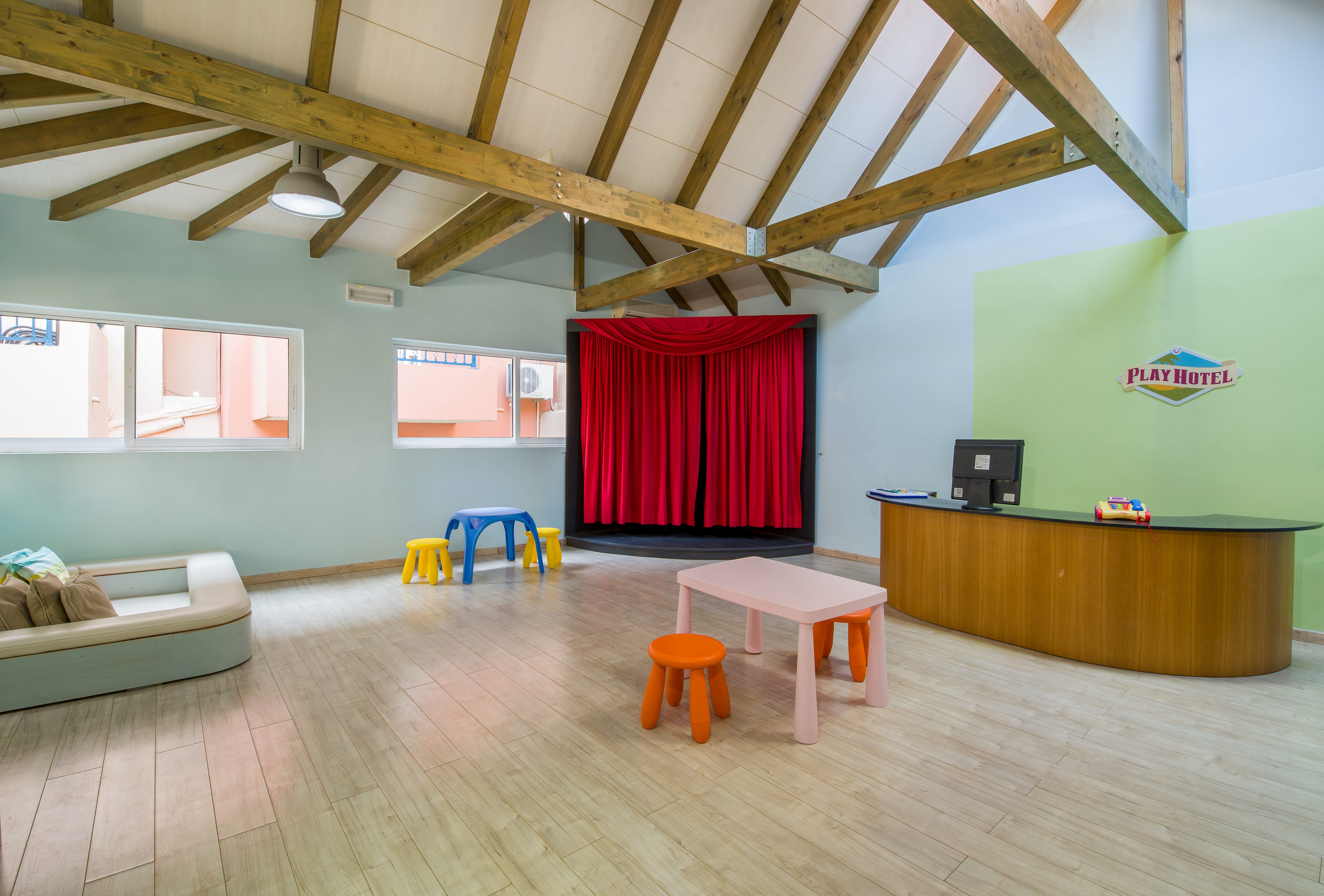 a room with a couch and a table