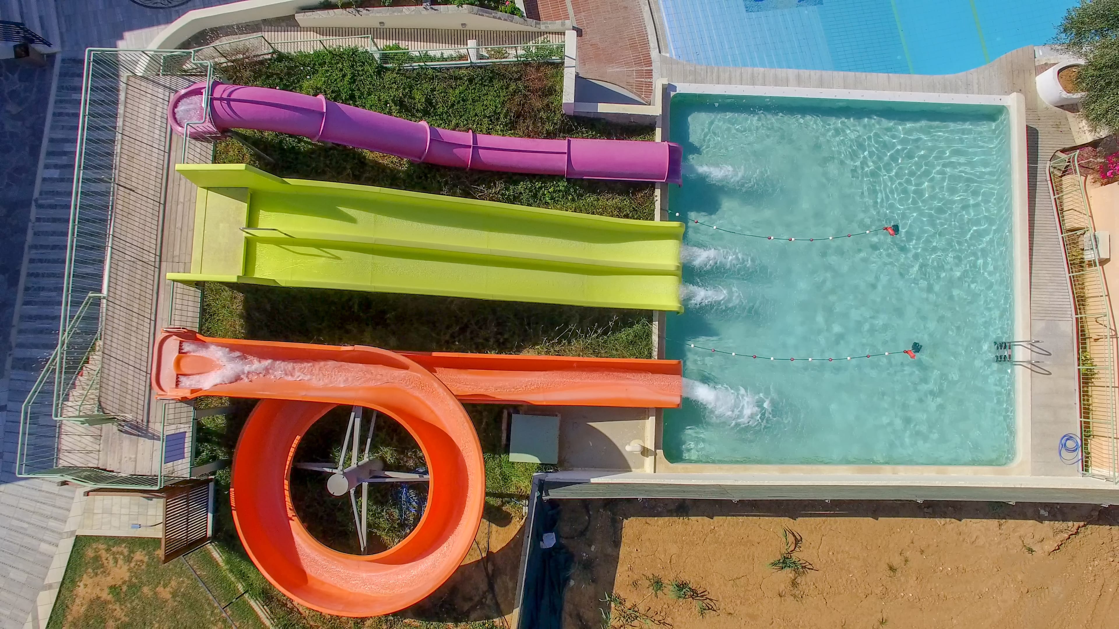 a few colorful objects