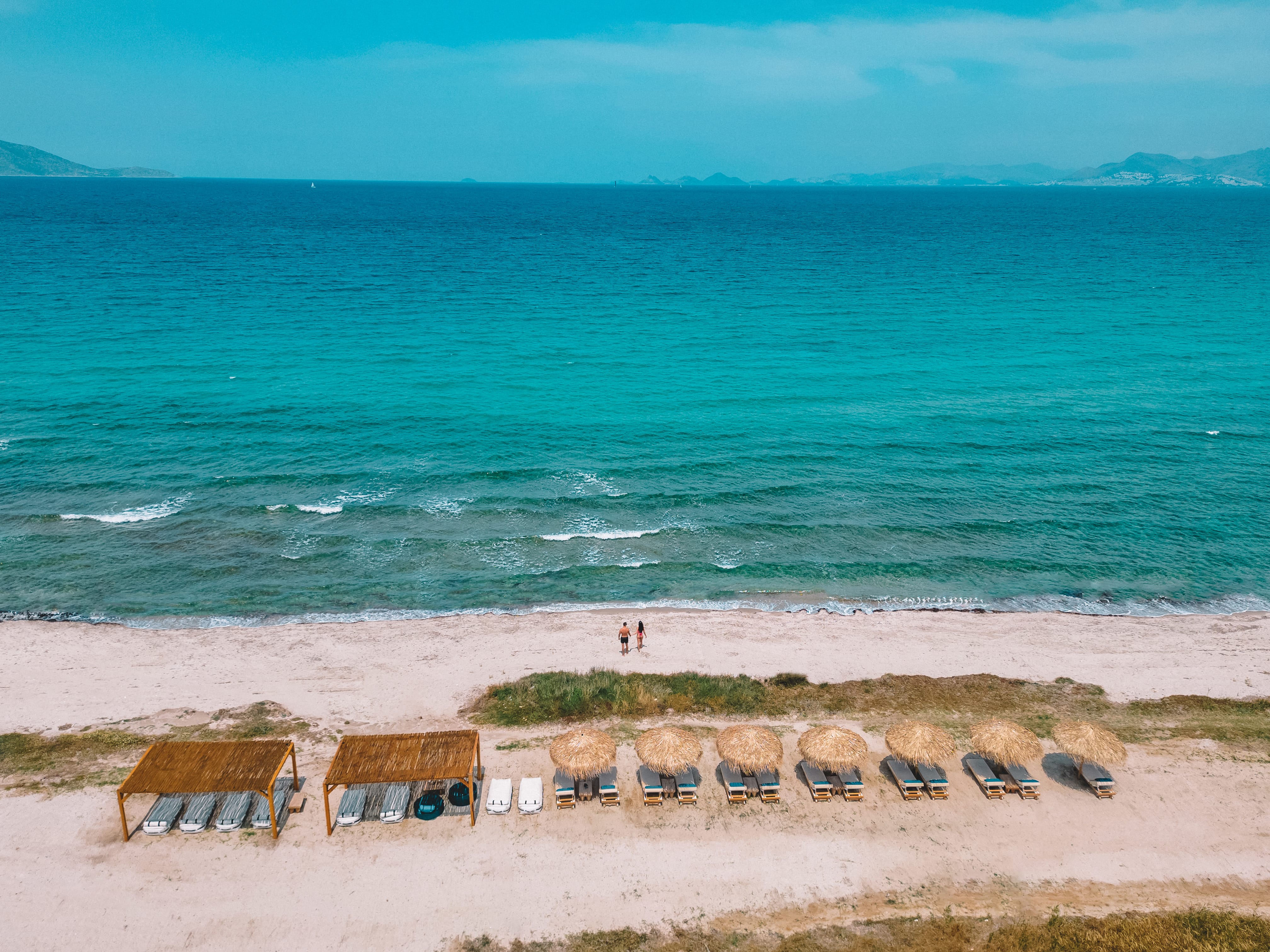 Private beach at Taf beach Villas in Kos island