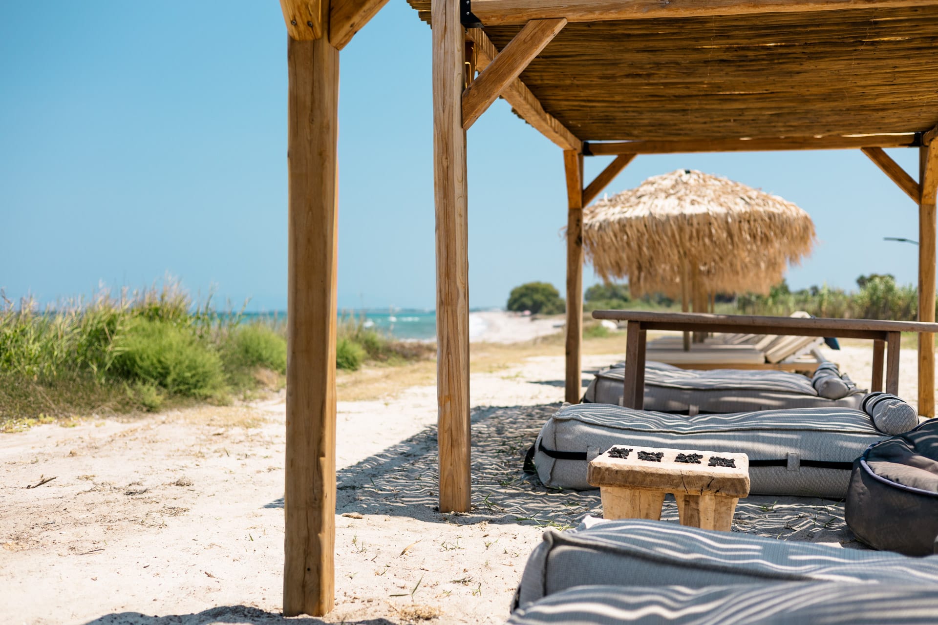 Private beach at Taf beach Villas in Kos island