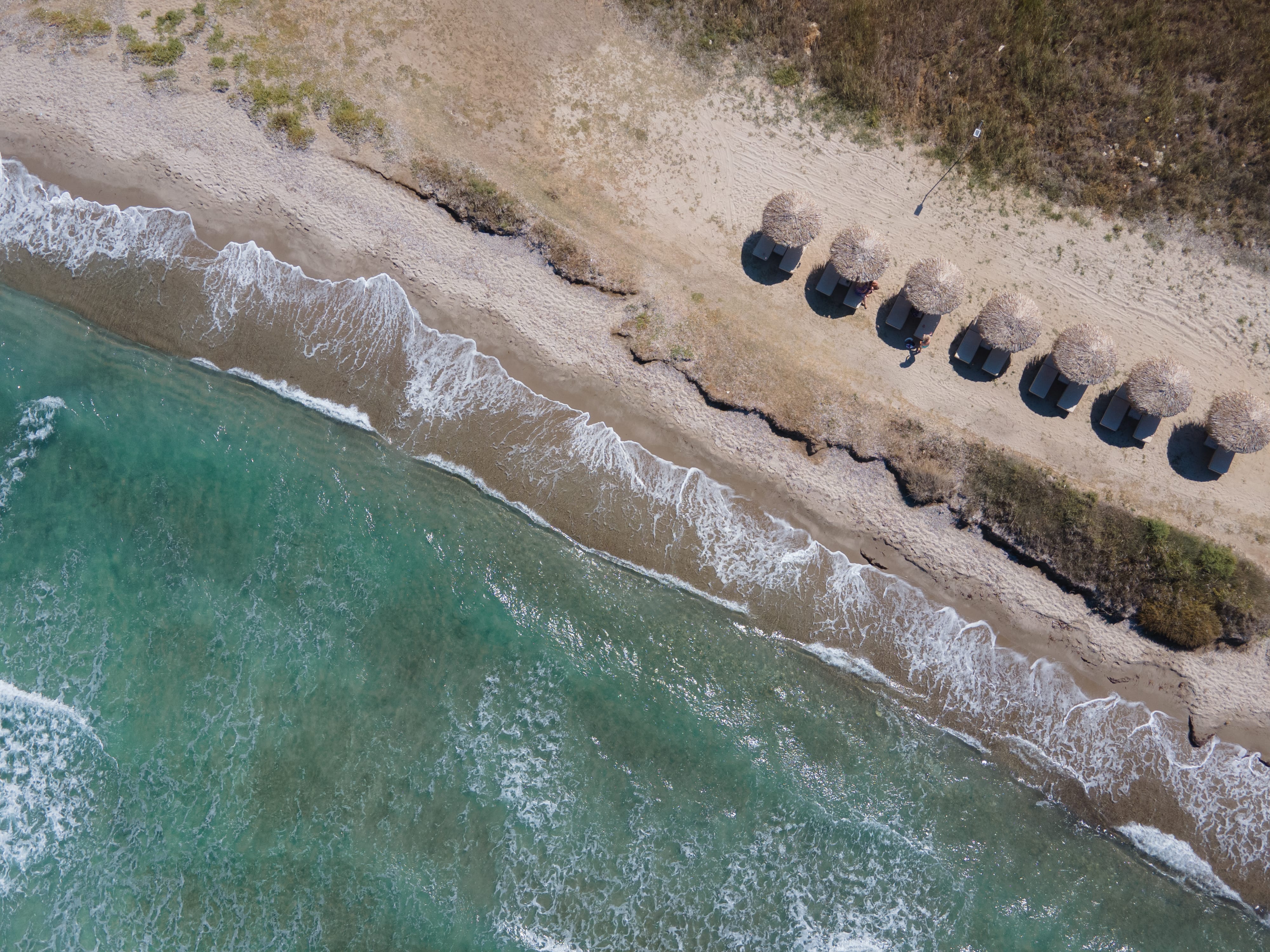 Private beach at Taf beach Villas in Kos island