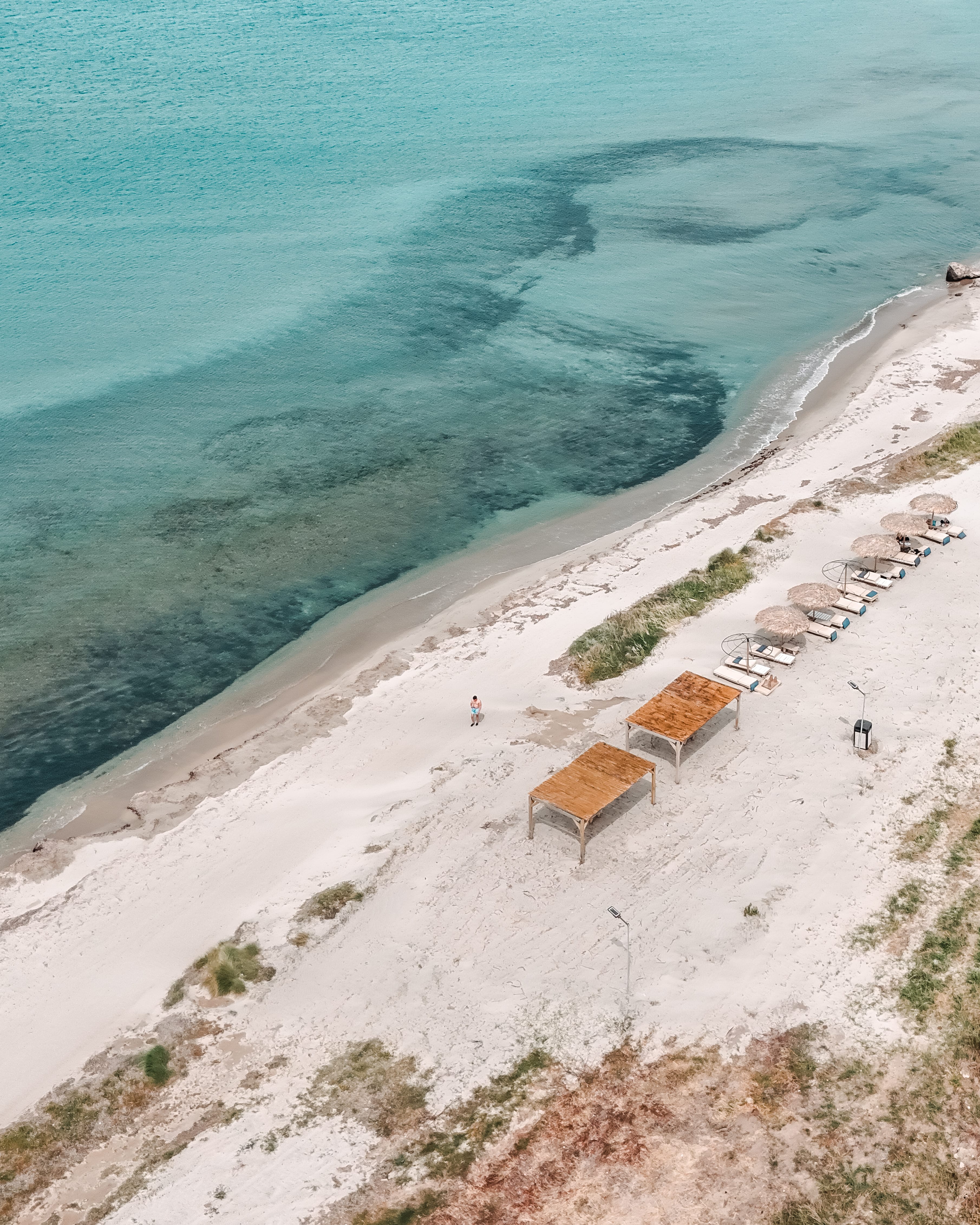 Private beach at Taf beach Villas in Kos island