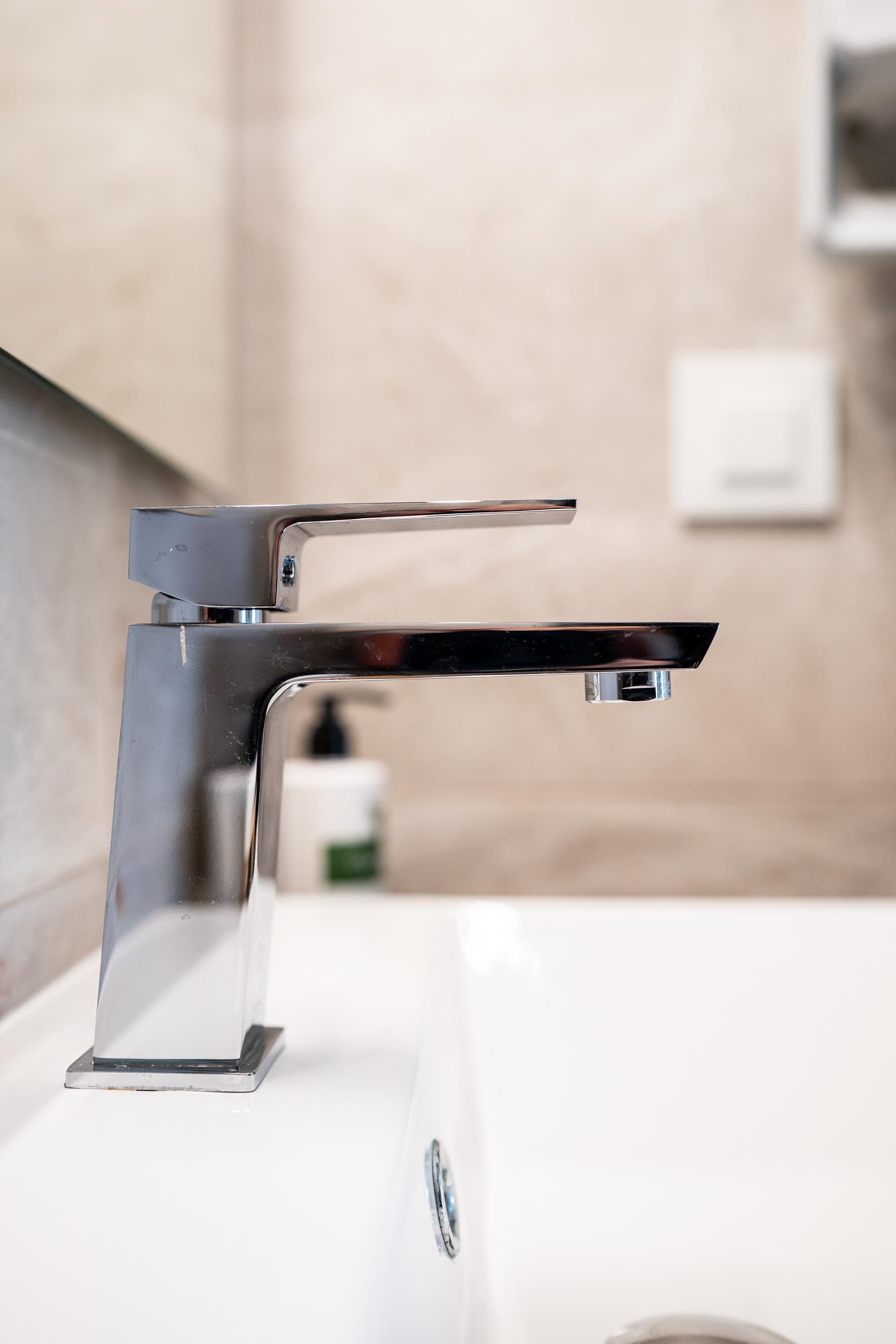 a faucet on a counter