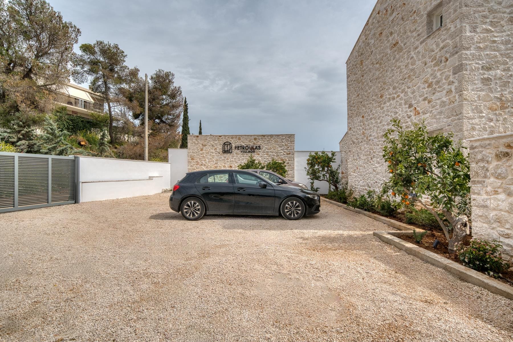a car parked in a driveway