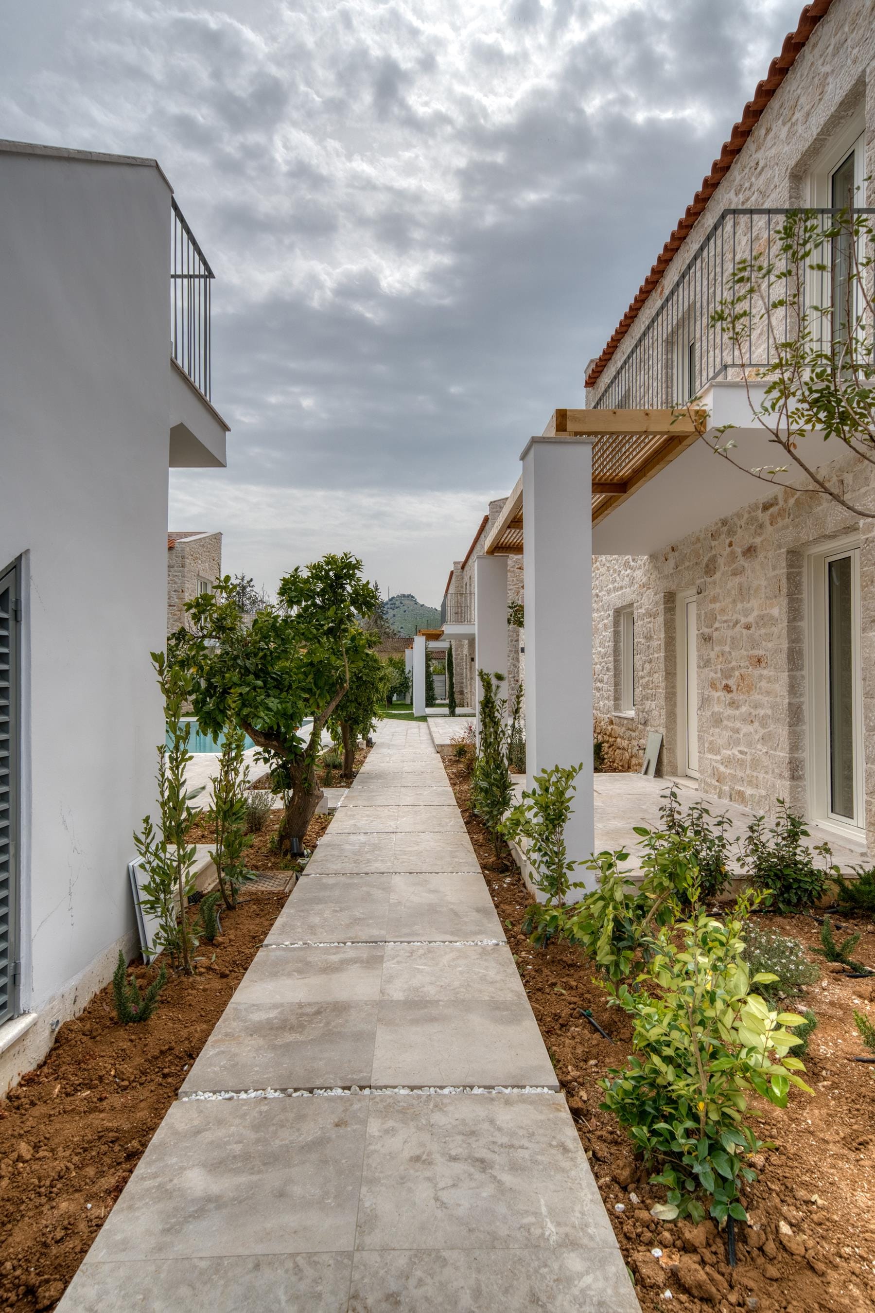 a path between buildings