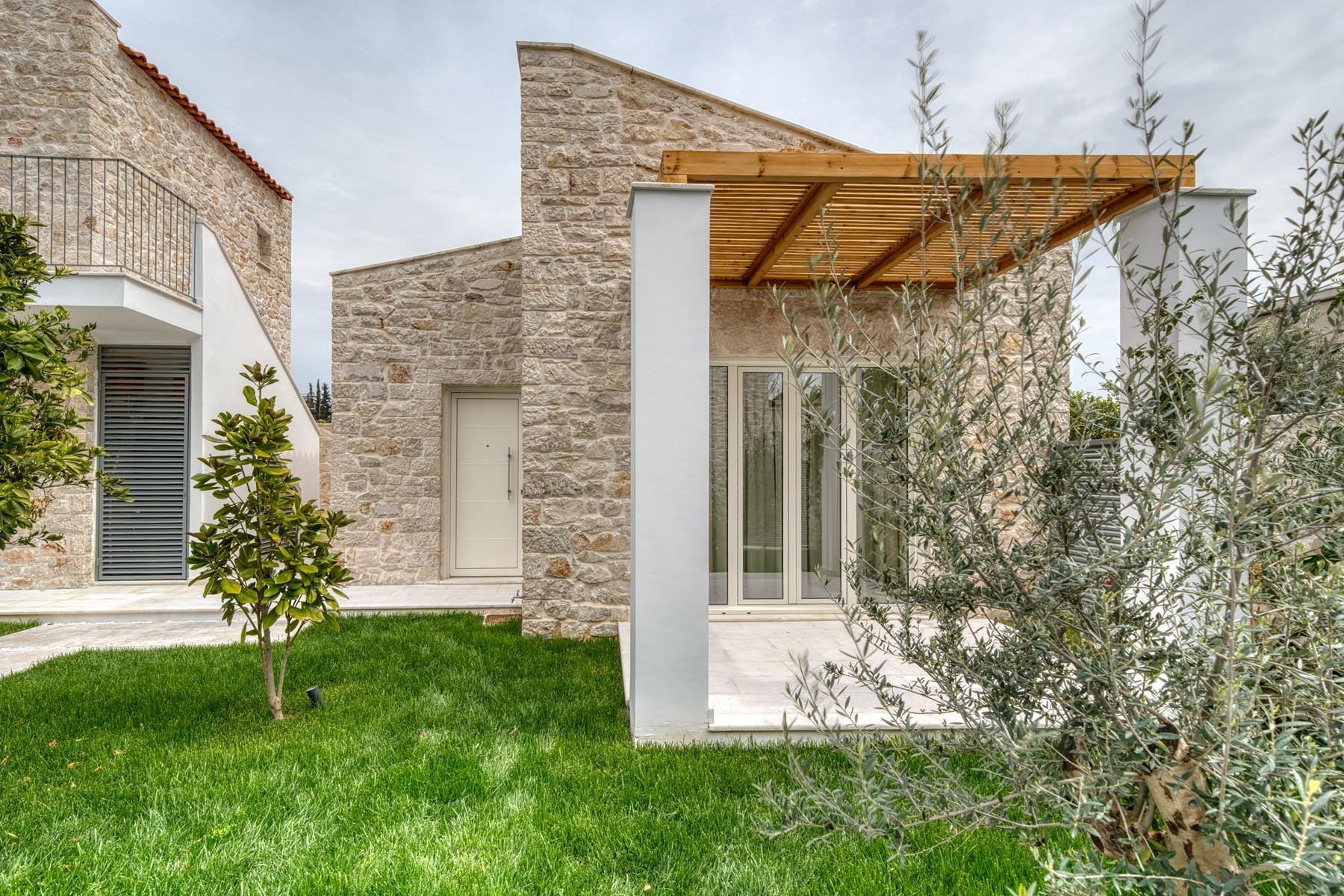 a house with a large front yard