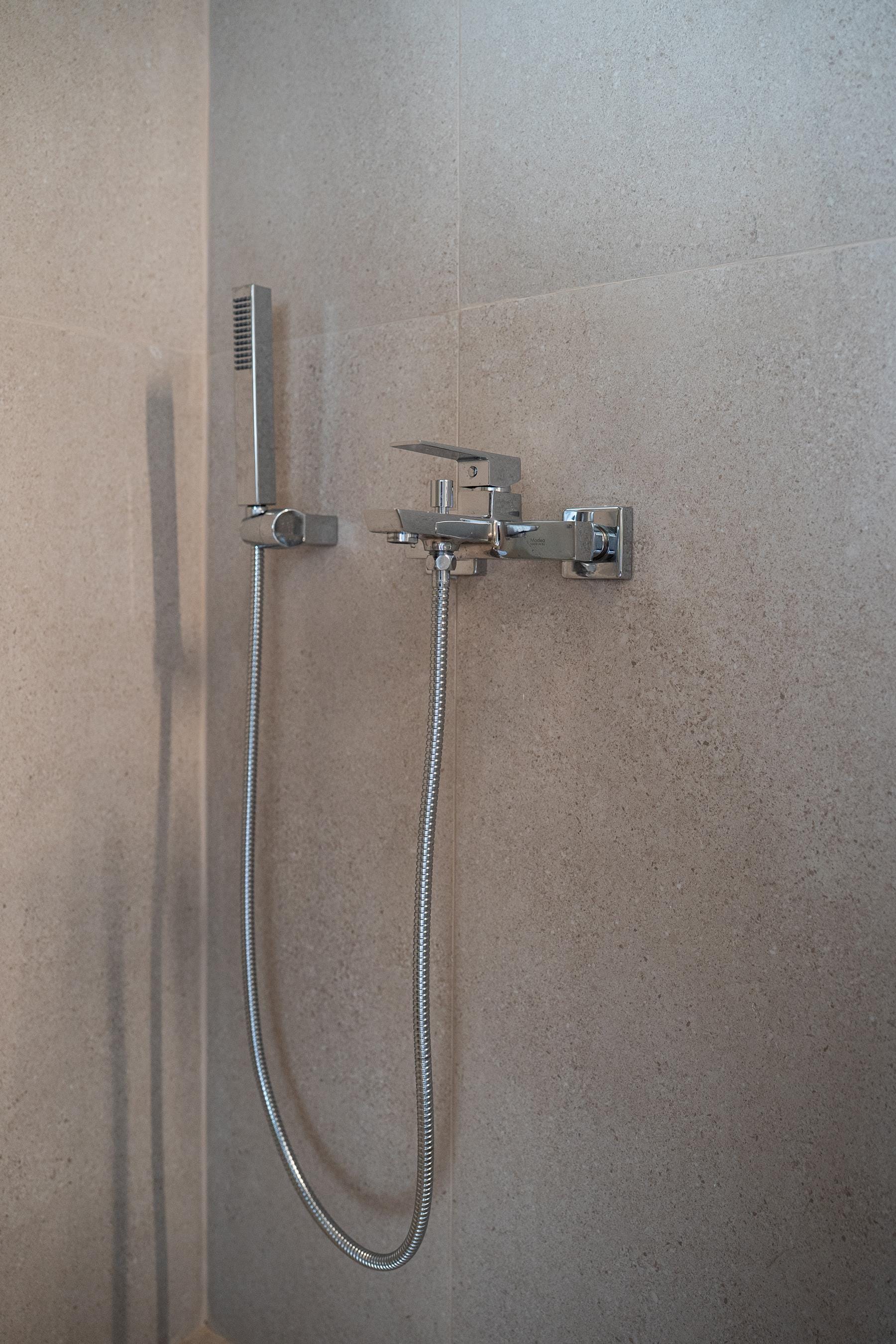 a door handle on a wall