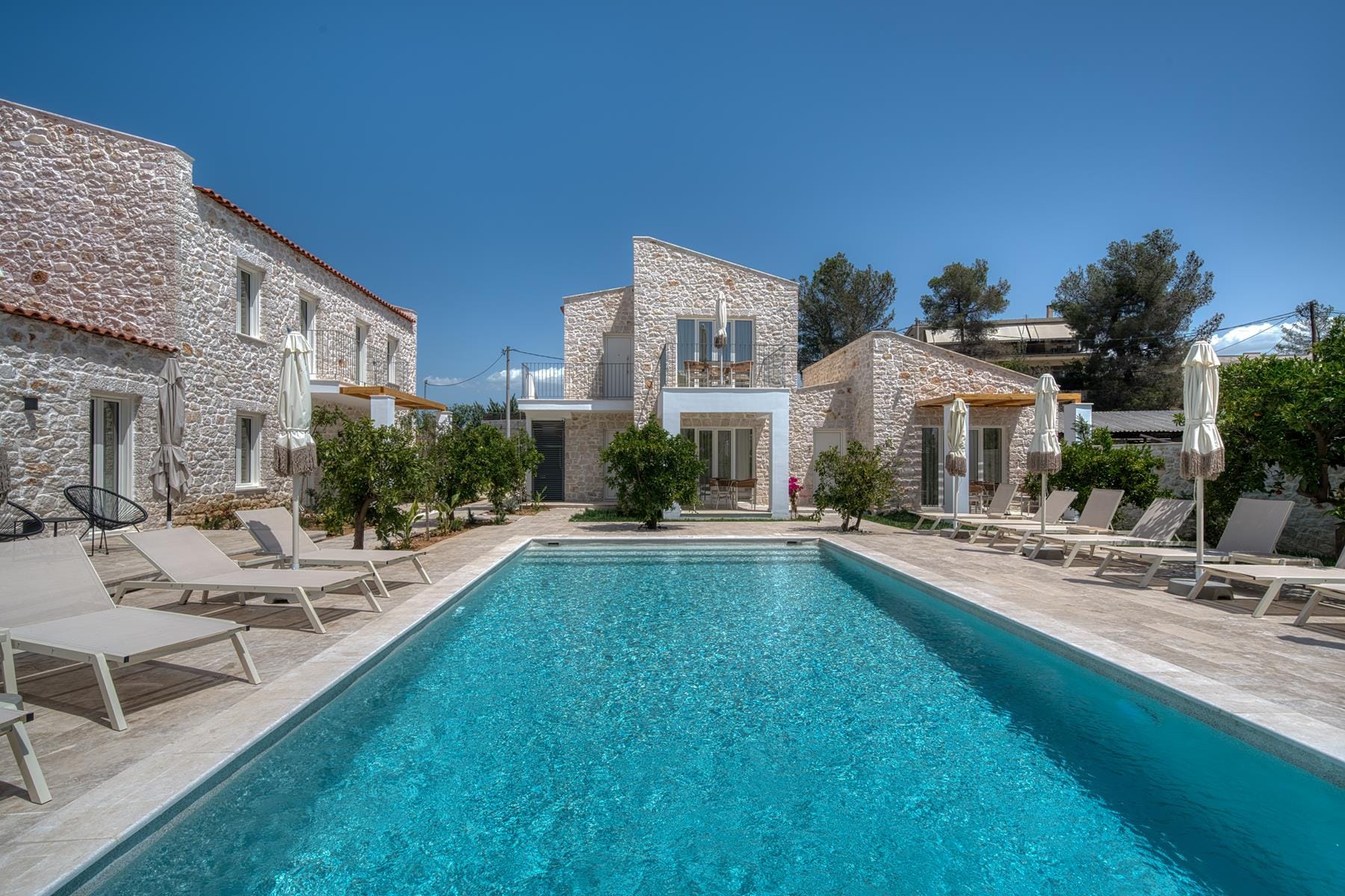 a swimming pool in a backyard