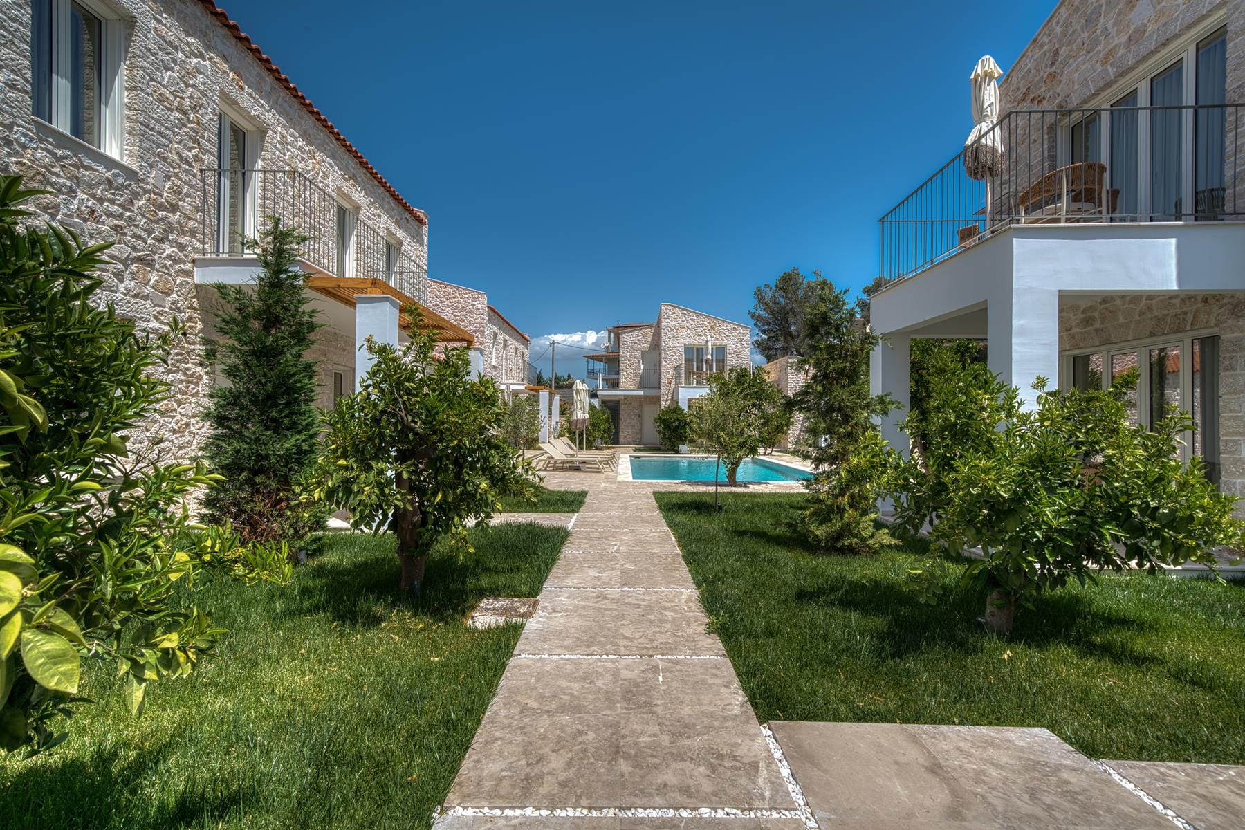 a path between buildings