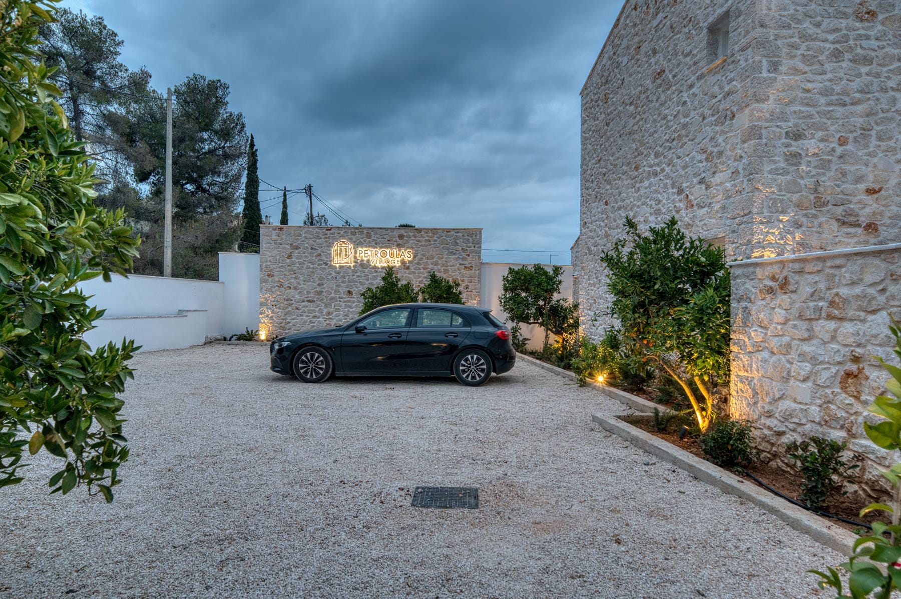 a car parked in a driveway