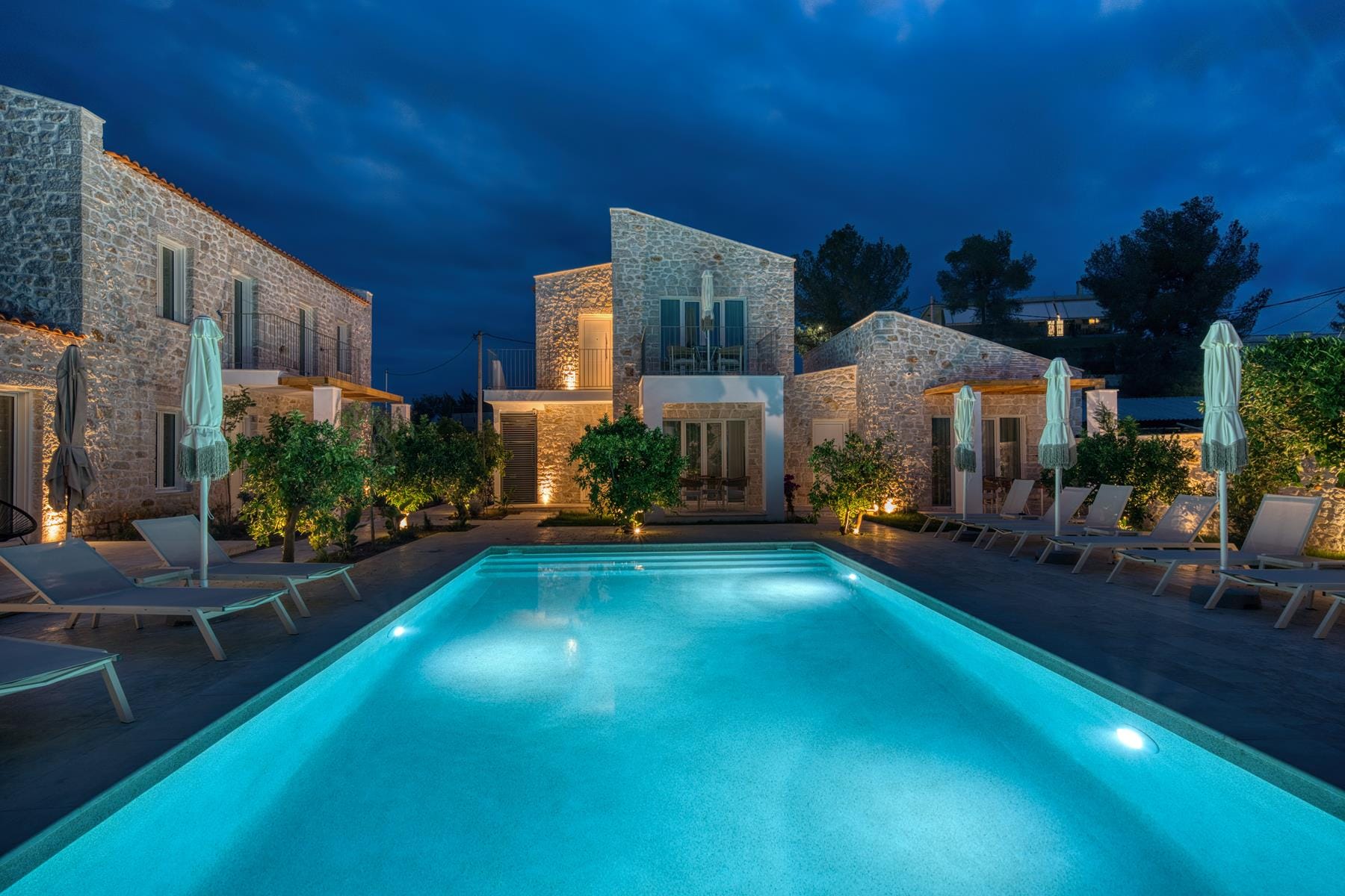 a pool in a backyard