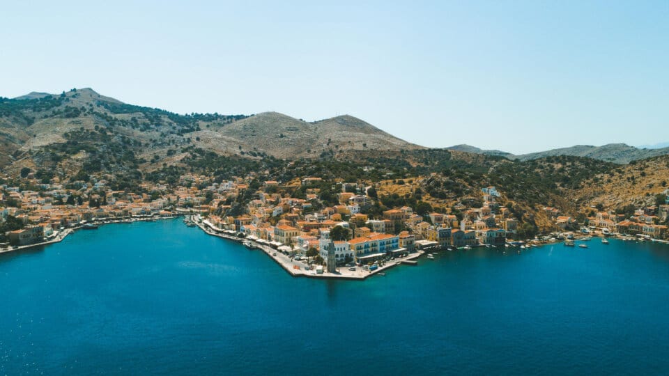 a small town on a hill