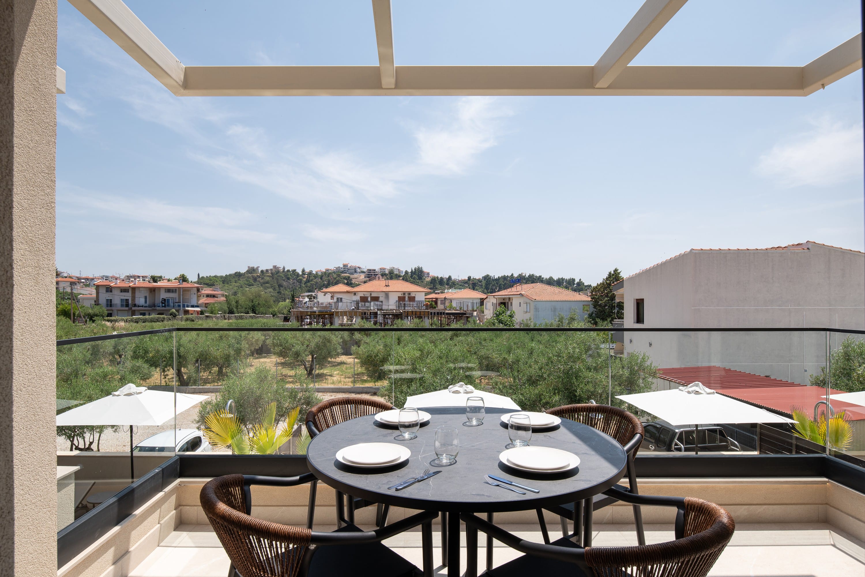 a table with plates on it