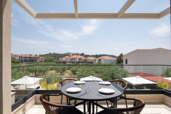 a table with plates on it