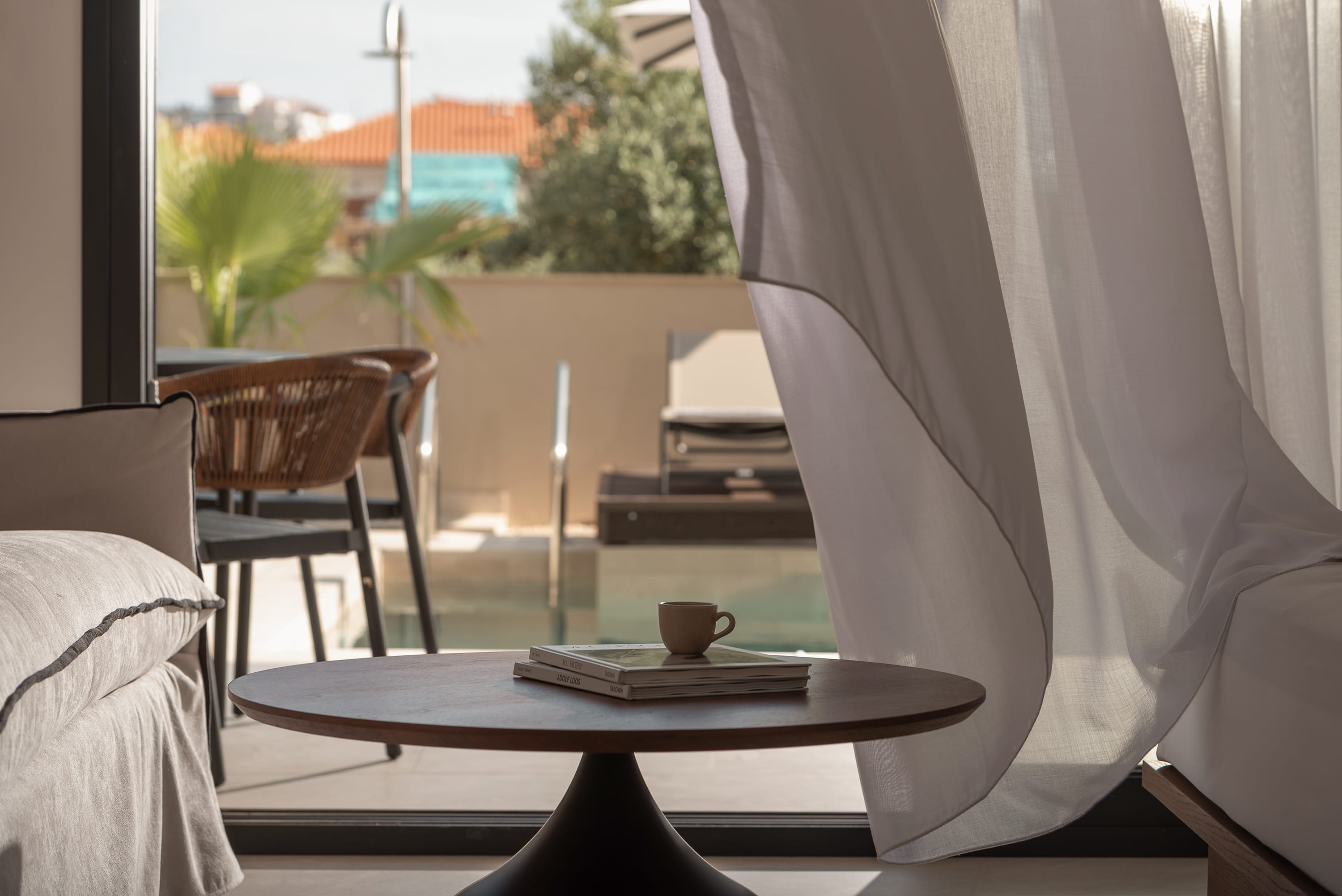 a table with a candle on it