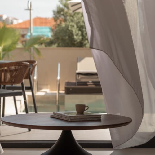 a table with a candle on it