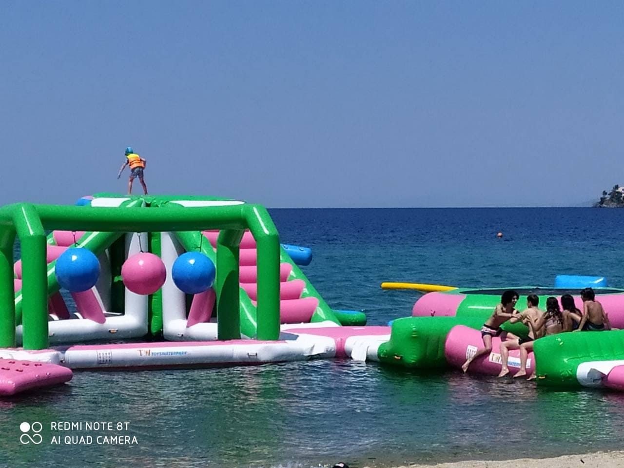 a group of people on a raft