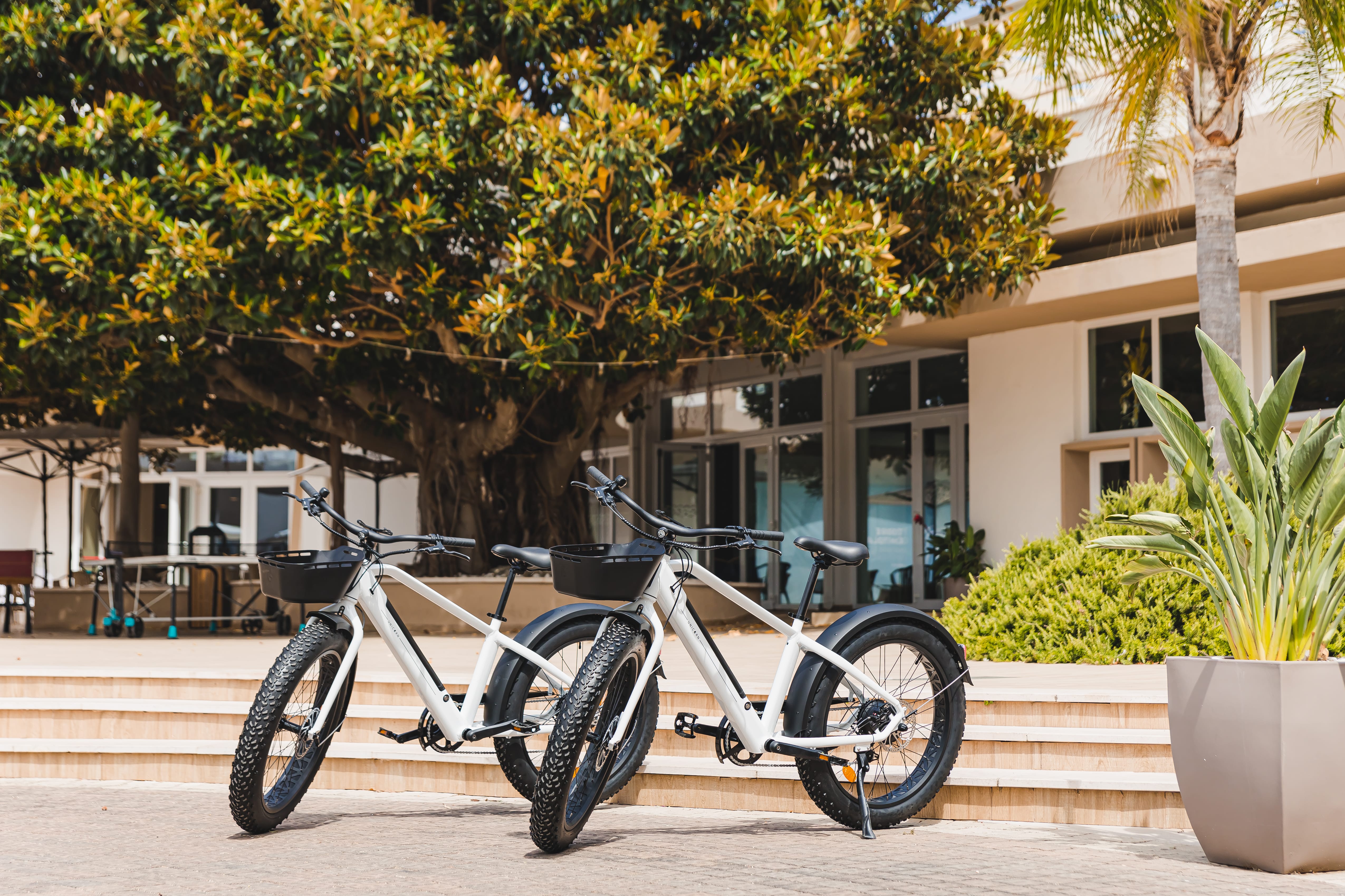 a bicycle parked on the side of a street